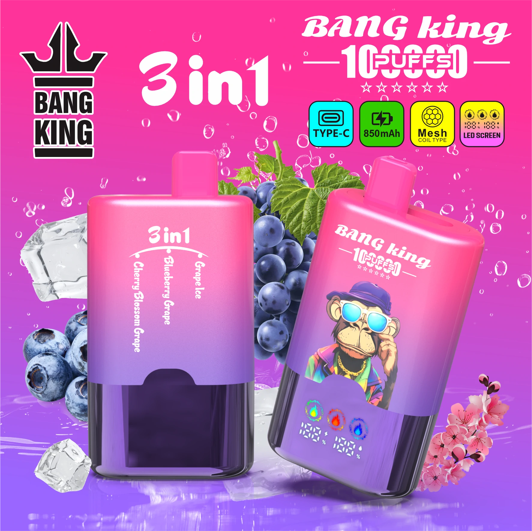 Bang King 100000パフ 3-in-1 使い捨て電子タバコ 画像4