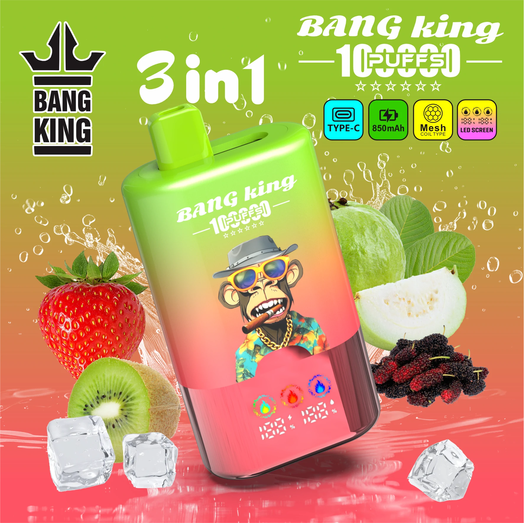 Bang King 100000パフ 3-in-1 使い捨て電子タバコ 画像9
