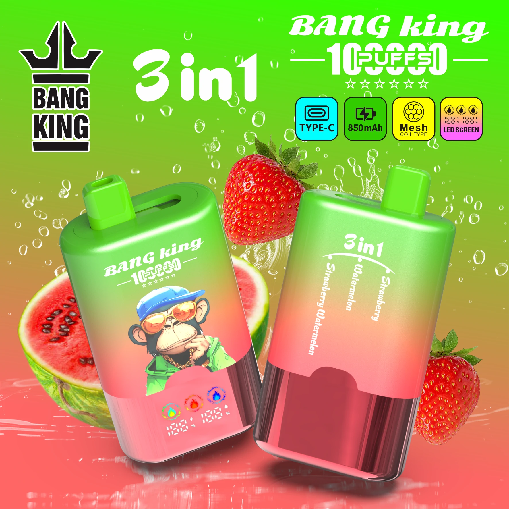 Bang King 100000パフ 3-in-1 使い捨て電子タバコ 画像5