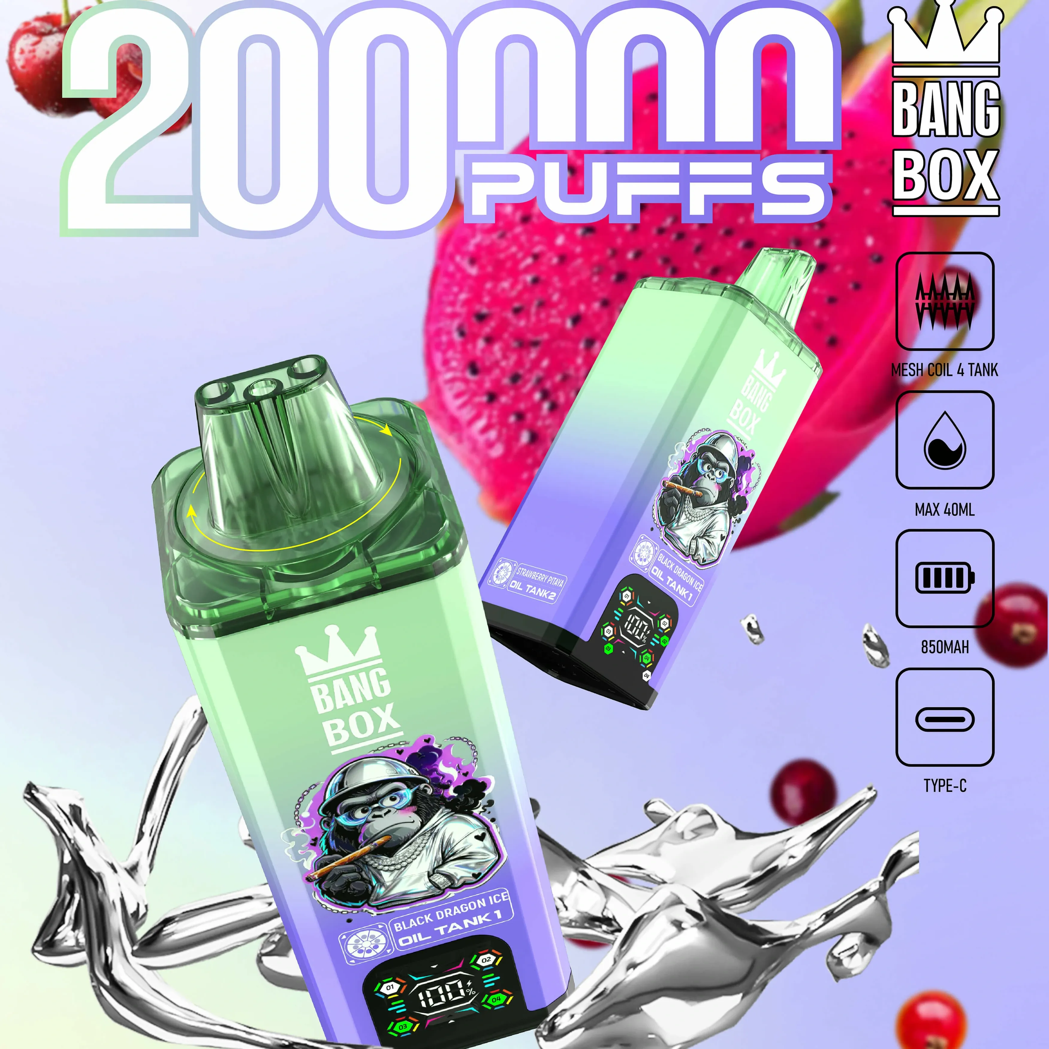 BANG BOX 200000パフ 8-in-1 使い捨て電子タバコ