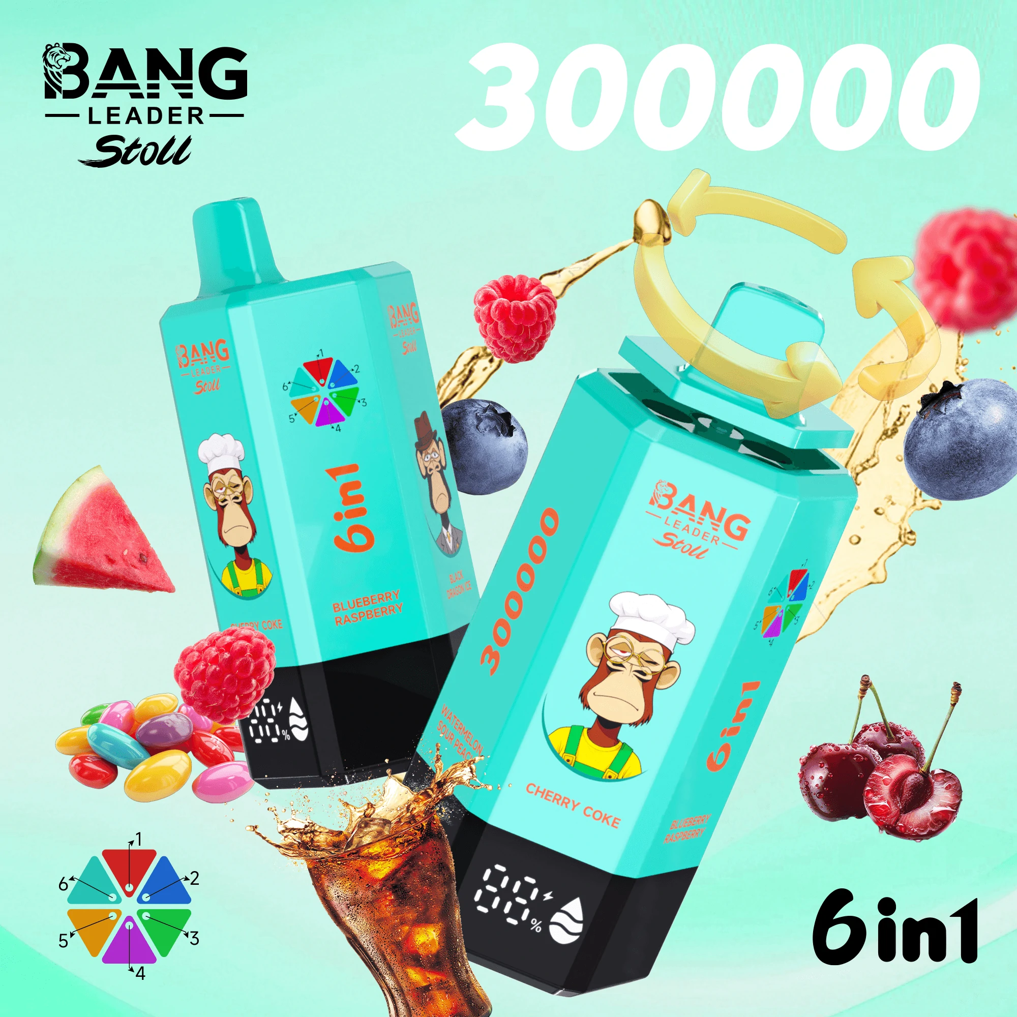 Bang Leader 300000パフ 6-in-1 使い捨て電子タバコ 画像5