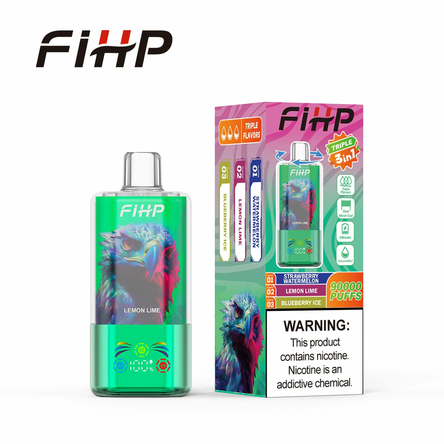 FIHP 90000パフ 3-in-1 使い捨て電子タバコ 画像3