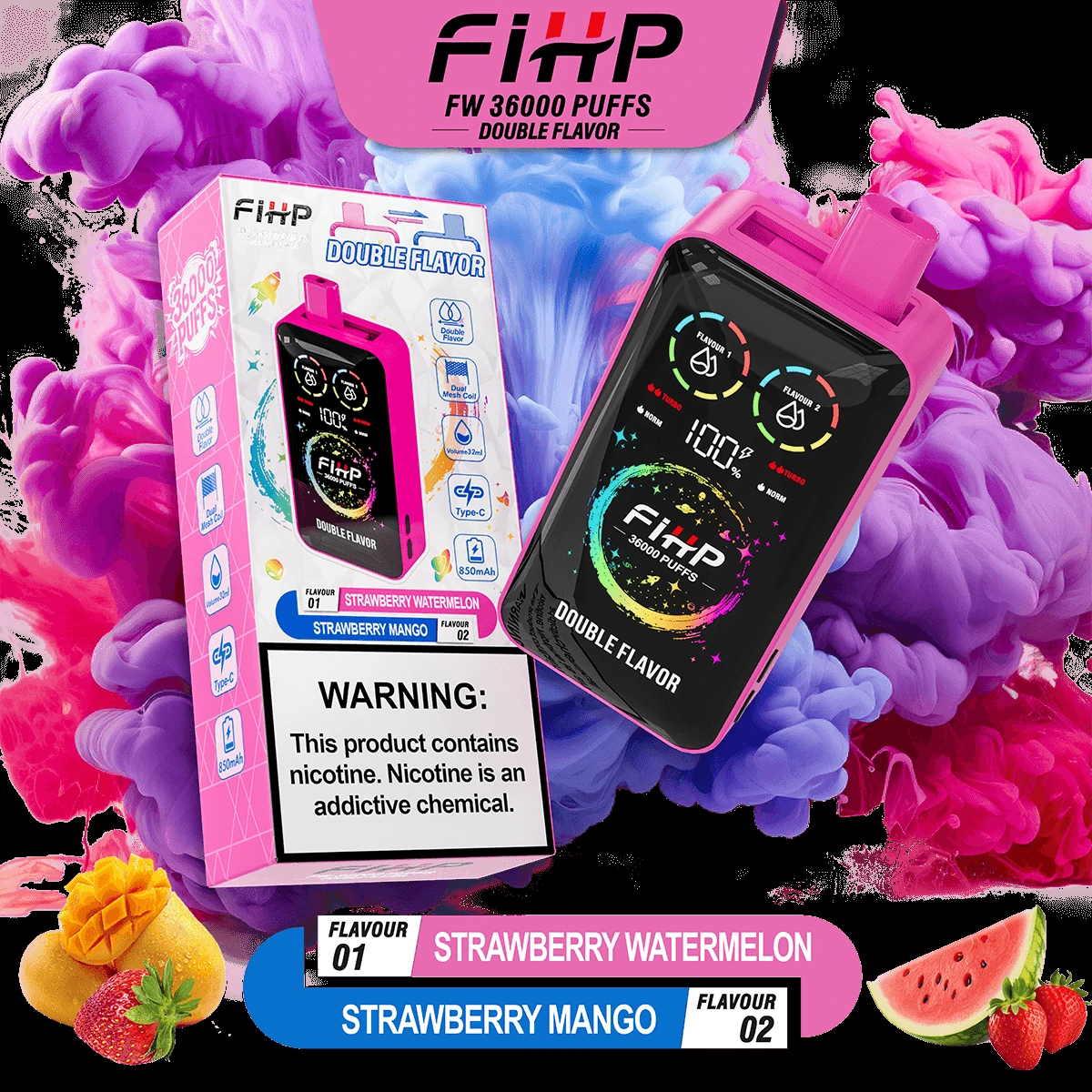 FIHP 36000パフ 2-in-1 使い捨て電子タバコ 画像8