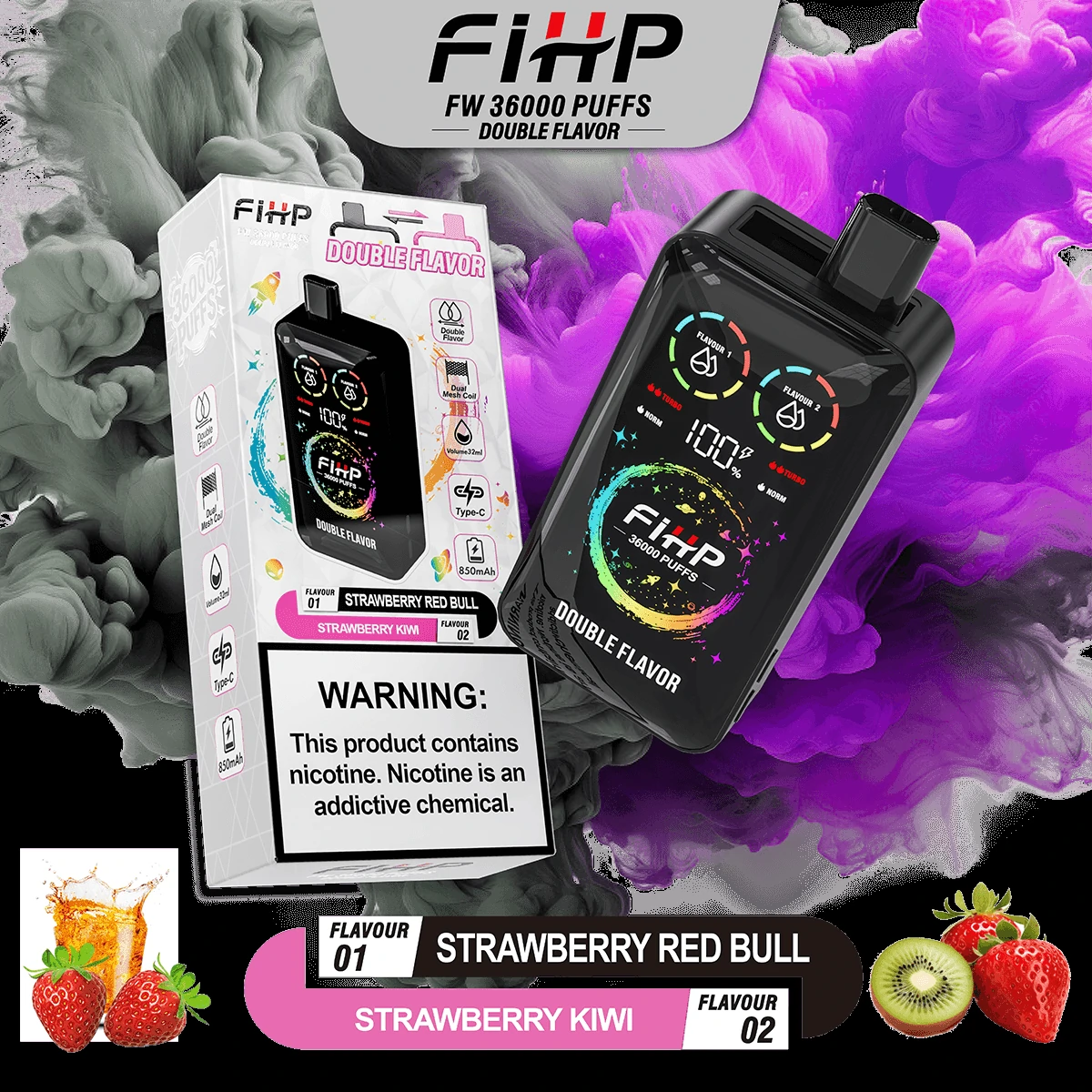 FIHP 36000パフ 2-in-1 使い捨て電子タバコ 画像7
