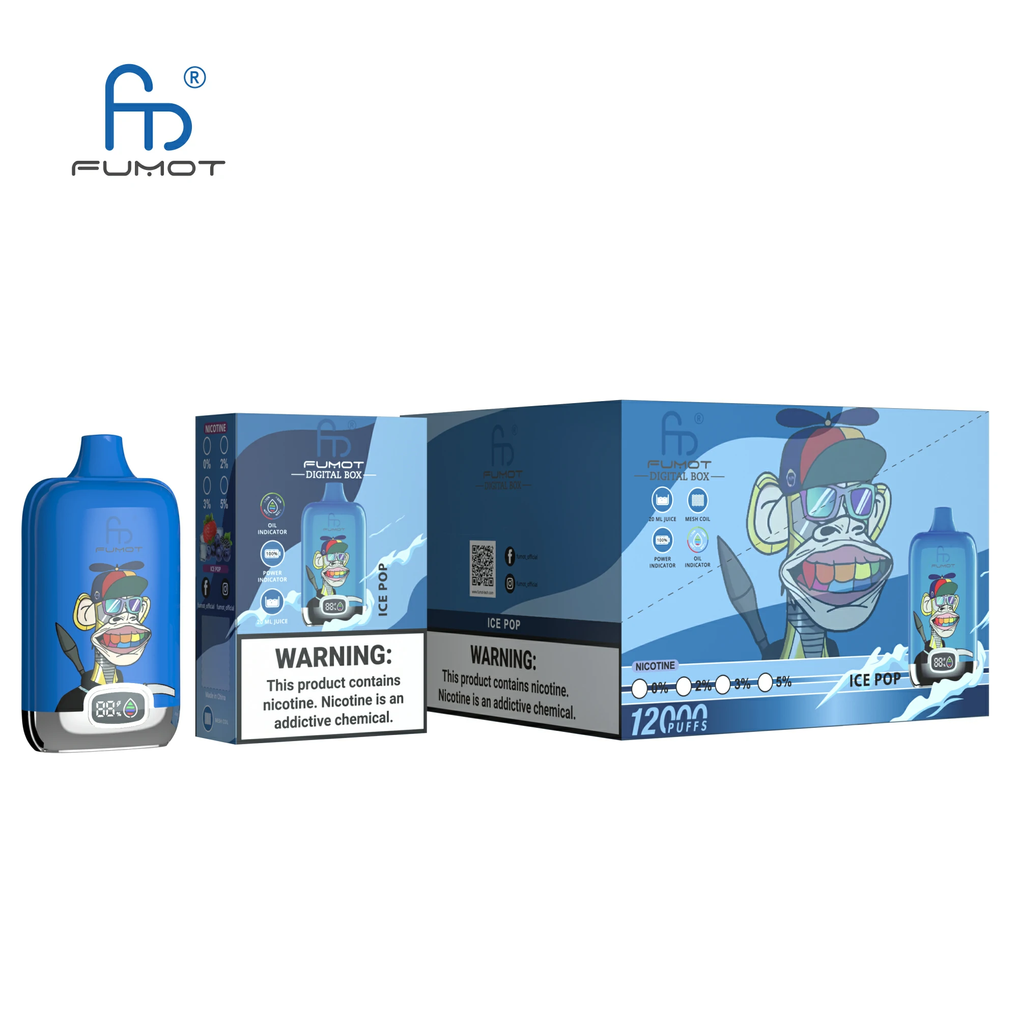 Fumot Digtal Box 12000パフ 使い捨て電子タバコ 画像4