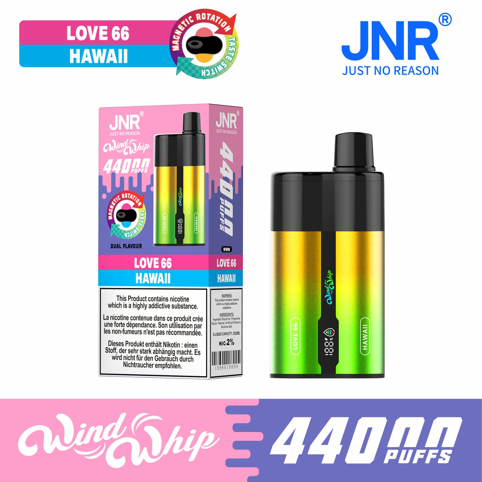 JNR Wind Whip 44000パフ 使い捨て電子タバコ 画像6