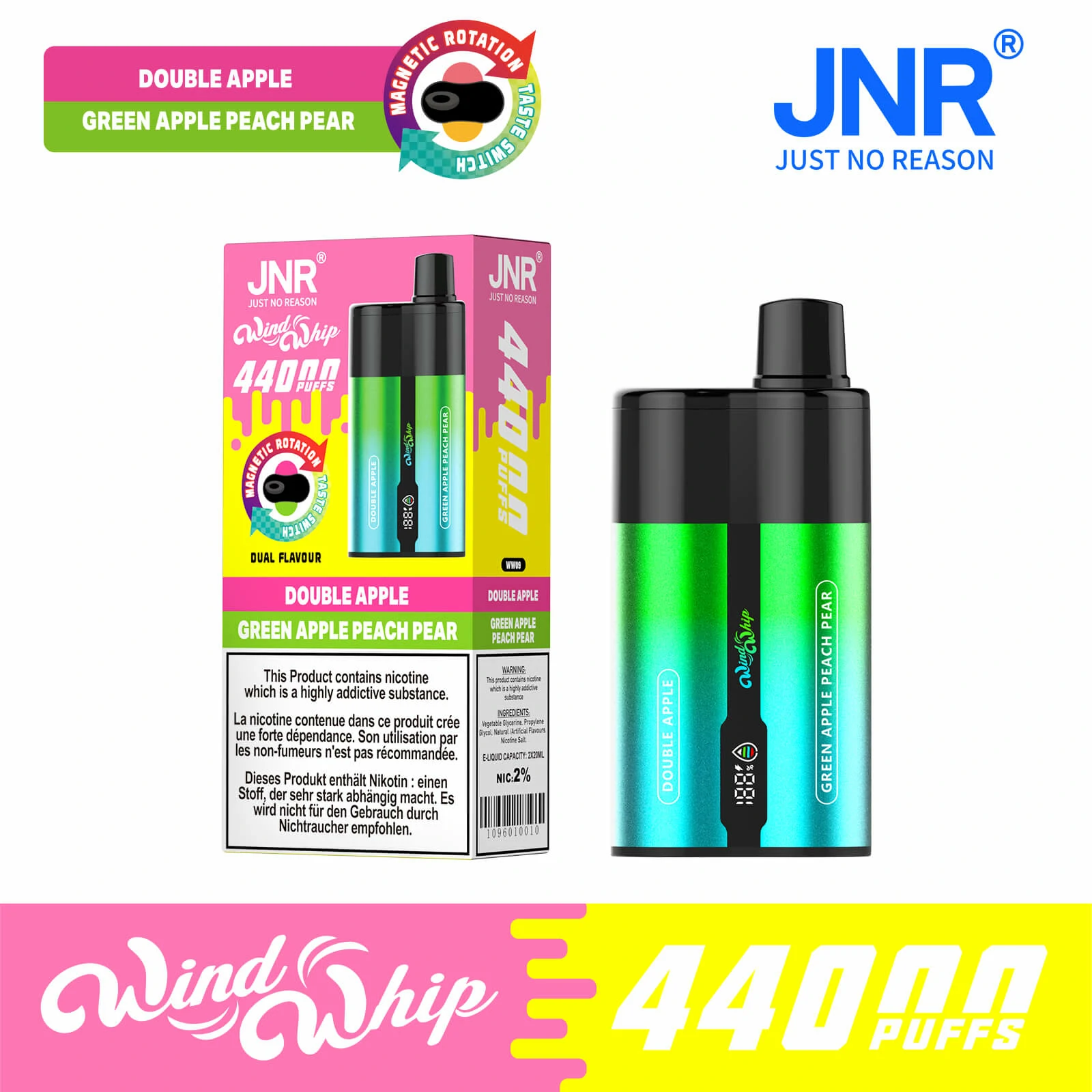 JNR Wind Whip 44000パフ 使い捨て電子タバコ 画像7