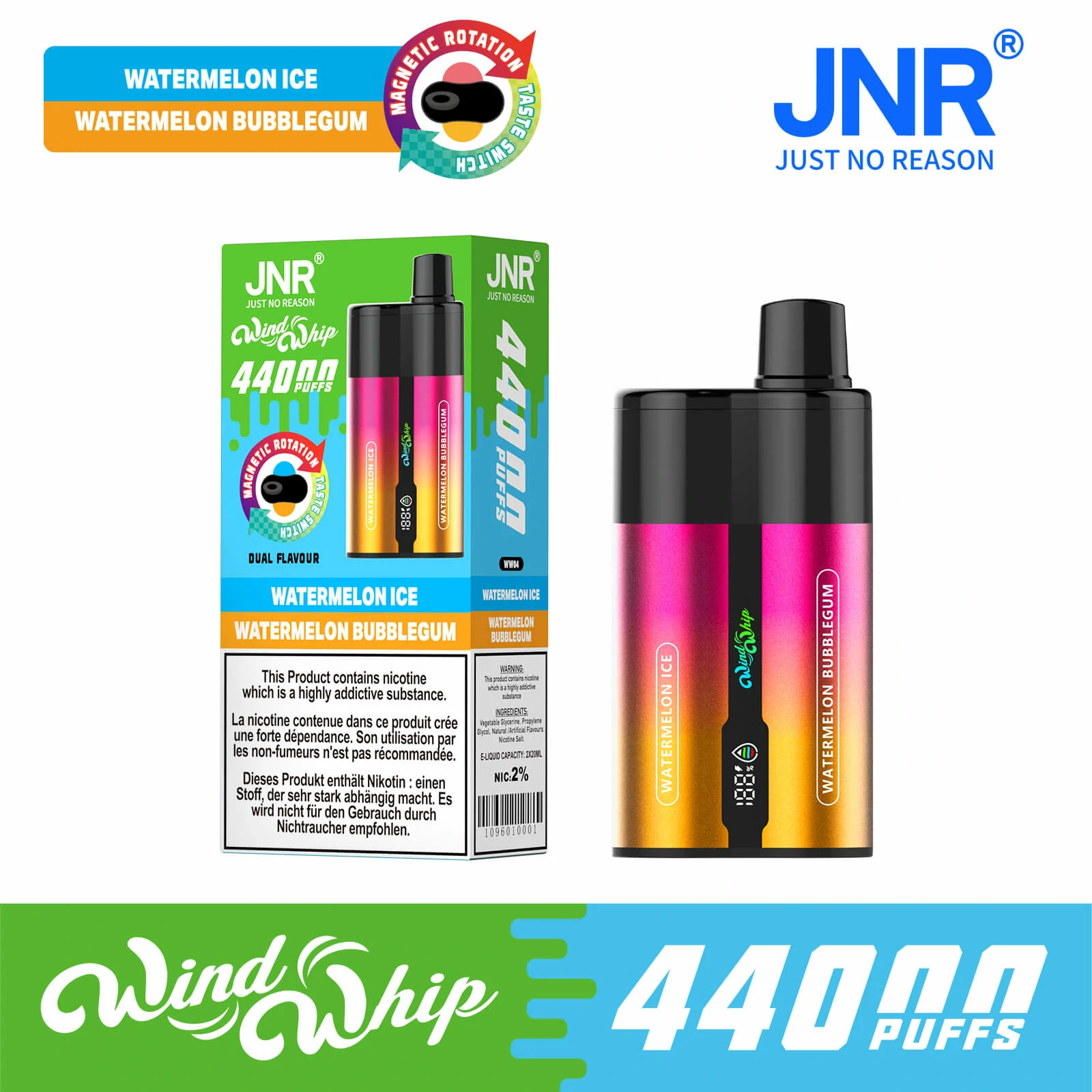 JNR Wind Whip 44000パフ 使い捨て電子タバコ 画像2