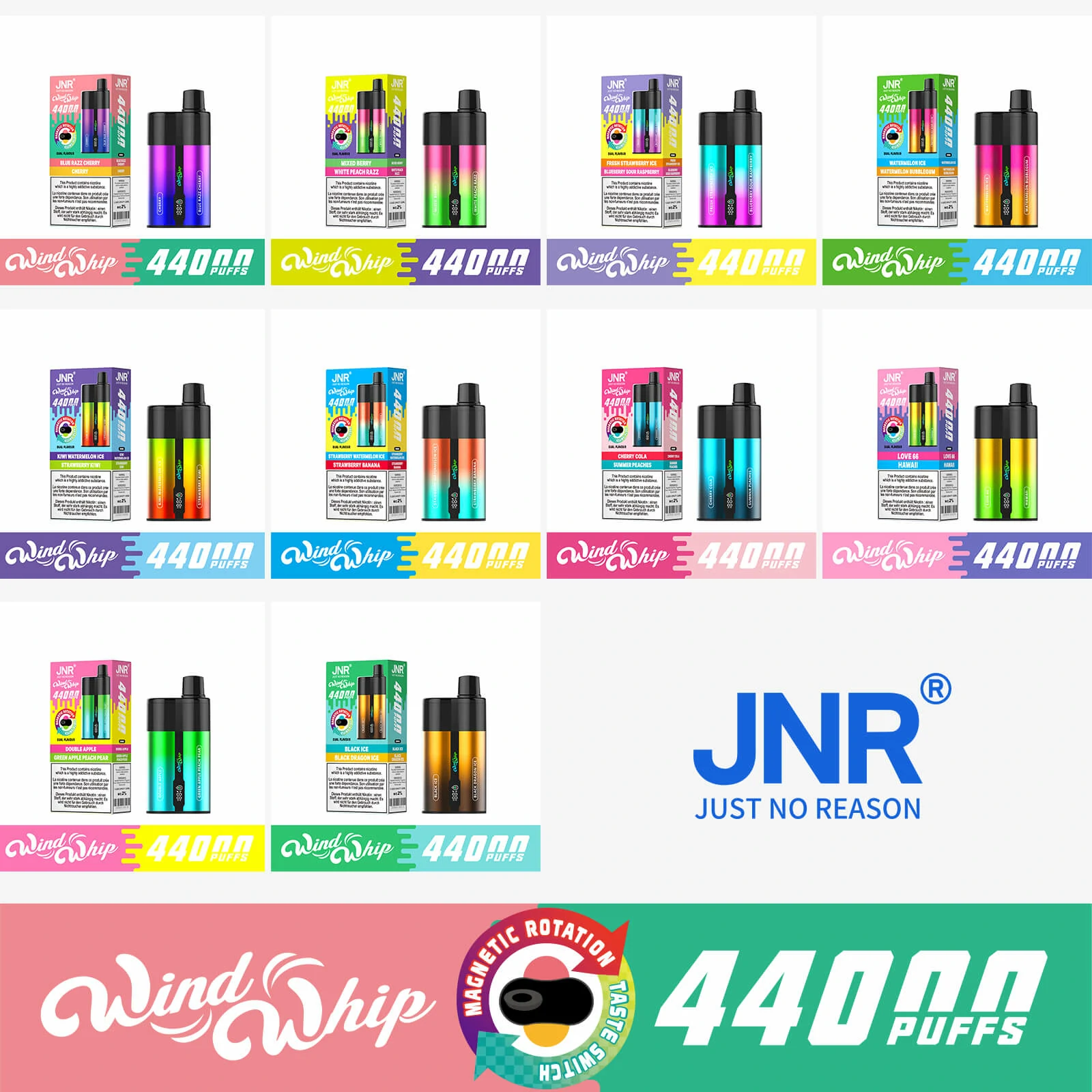 JNR Wind Whip 44000パフ 使い捨て電子タバコ 画像9