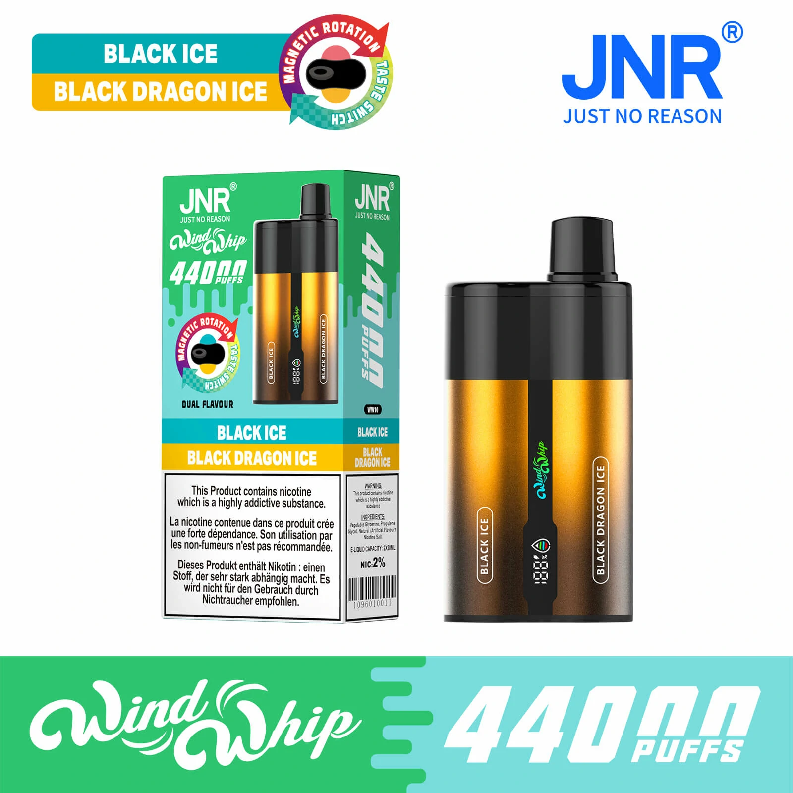 JNR Wind Whip 44000パフ 使い捨て電子タバコ 画像8
