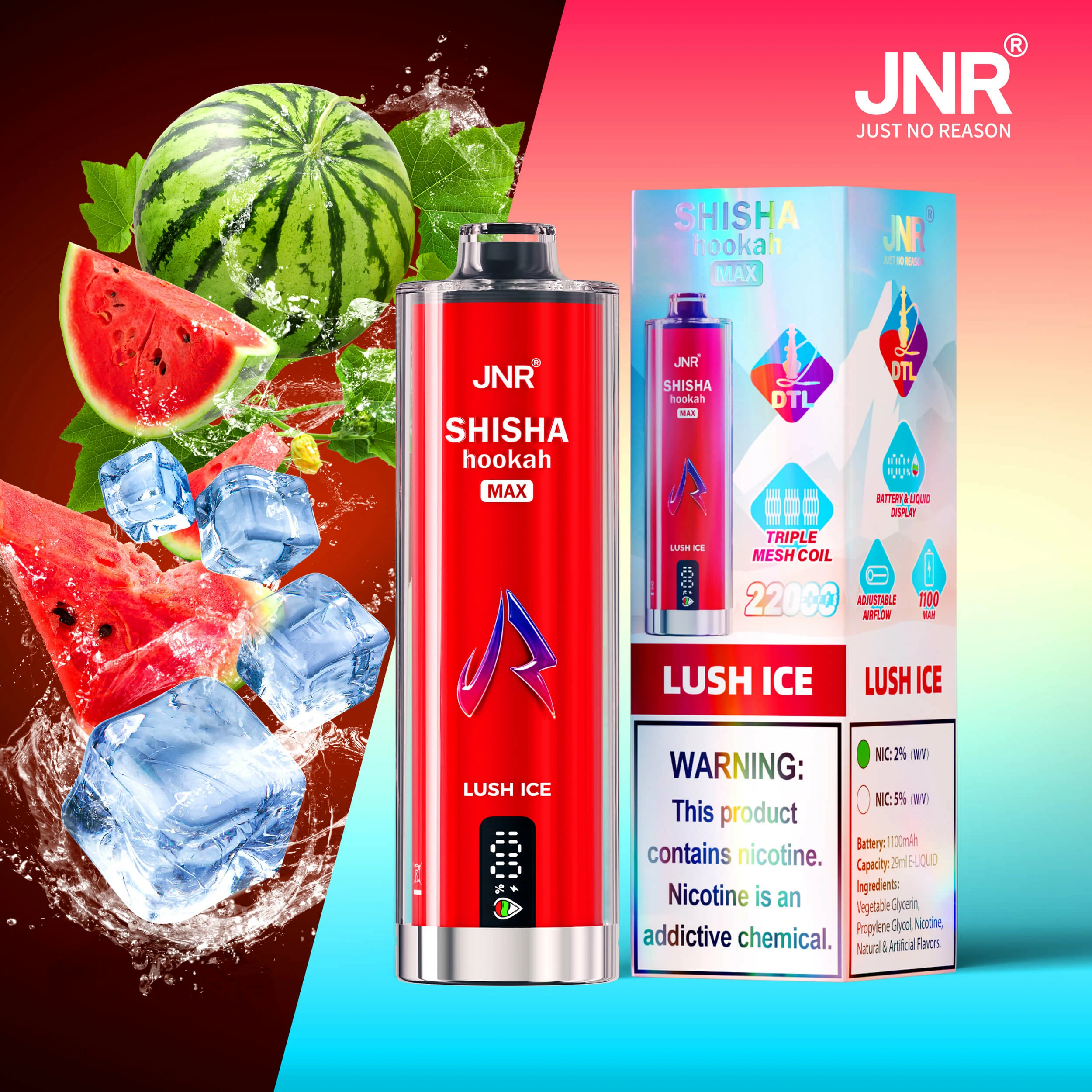 JNR Shisha Hookah Max 22000パフ 使い捨て電子タバコ 画像7