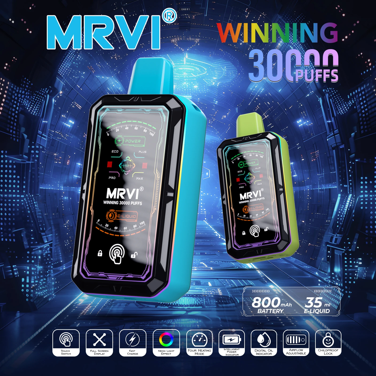 MRVI WINNING Touch Switch 30000パフ 使い捨て電子タバコ 画像10