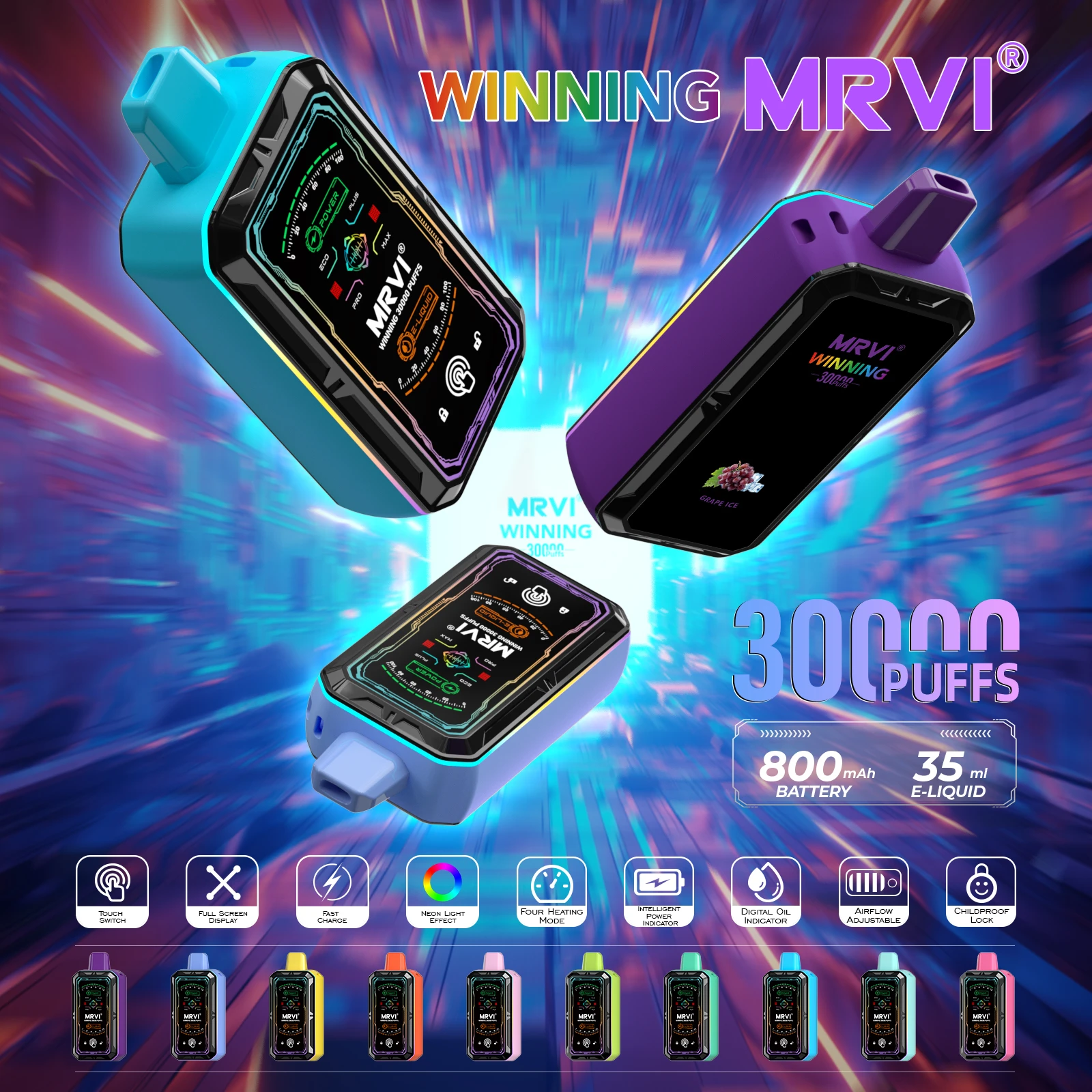 MRVI WINNING Touch Switch 30000パフ 使い捨て電子タバコ 画像8