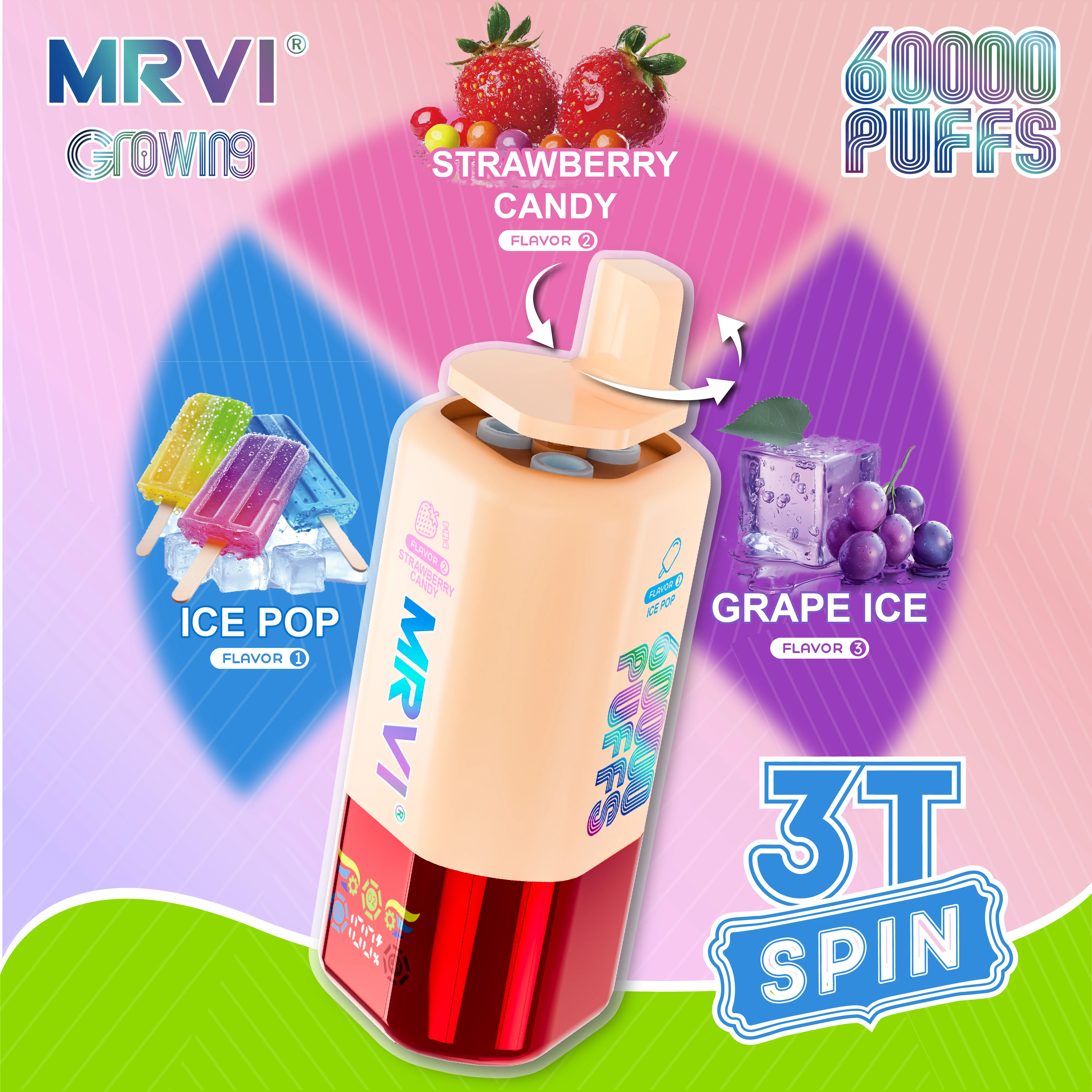 MRVI GROWING 3T SPIN 60000パフ 使い捨て電子タバコ 画像8