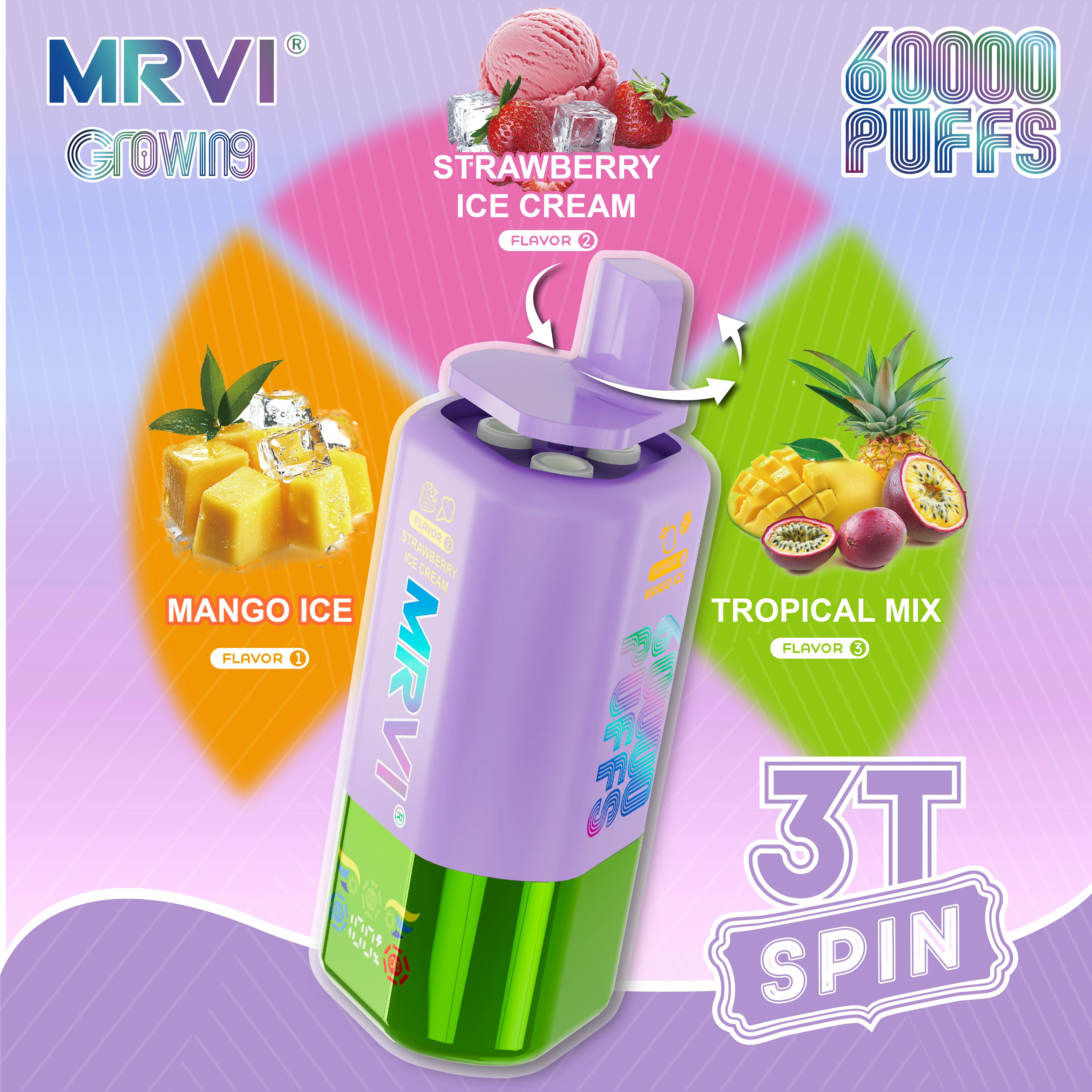 MRVI GROWING 3T SPIN 60000パフ 使い捨て電子タバコ 画像5