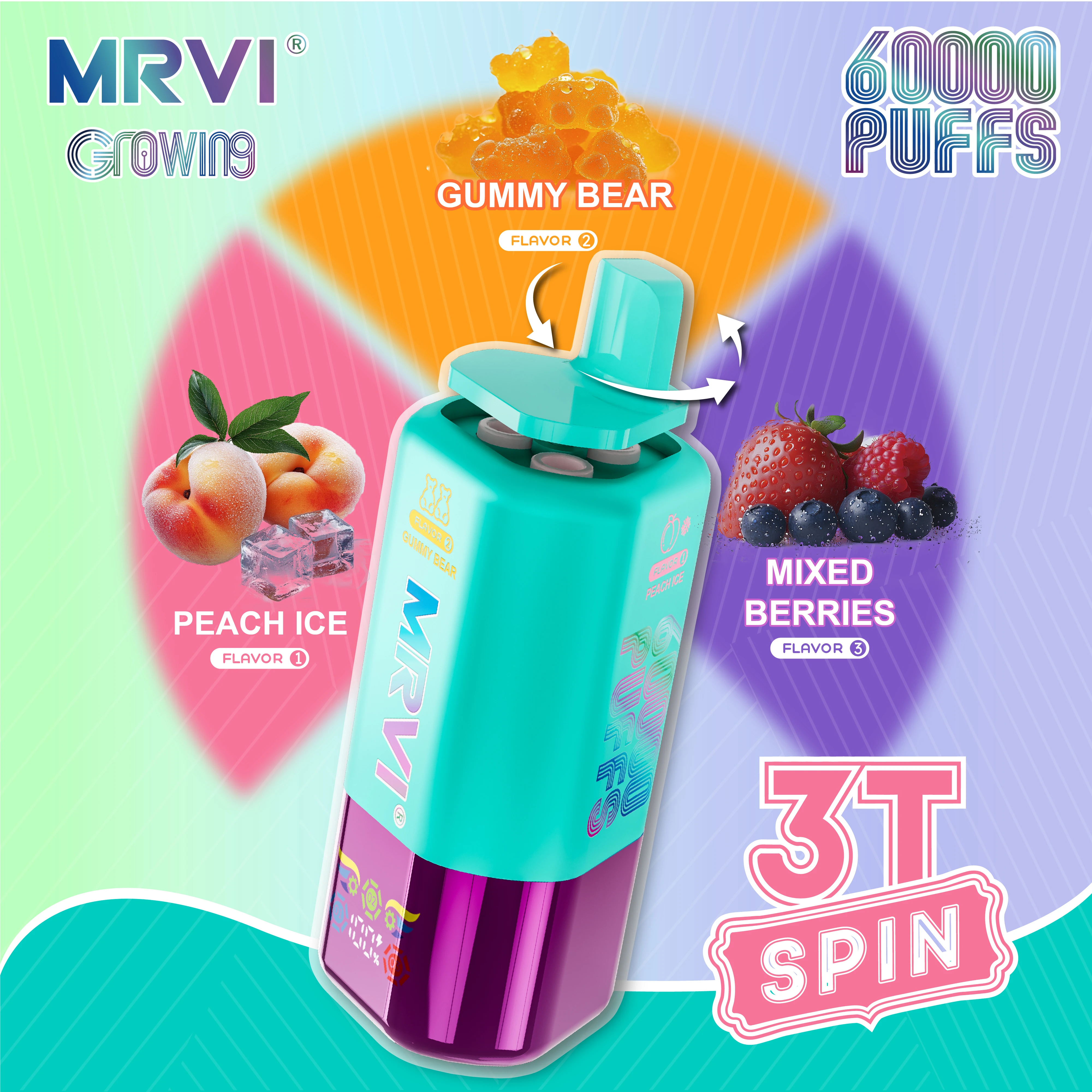 MRVI GROWING 3T SPIN 60000パフ 使い捨て電子タバコ 画像10