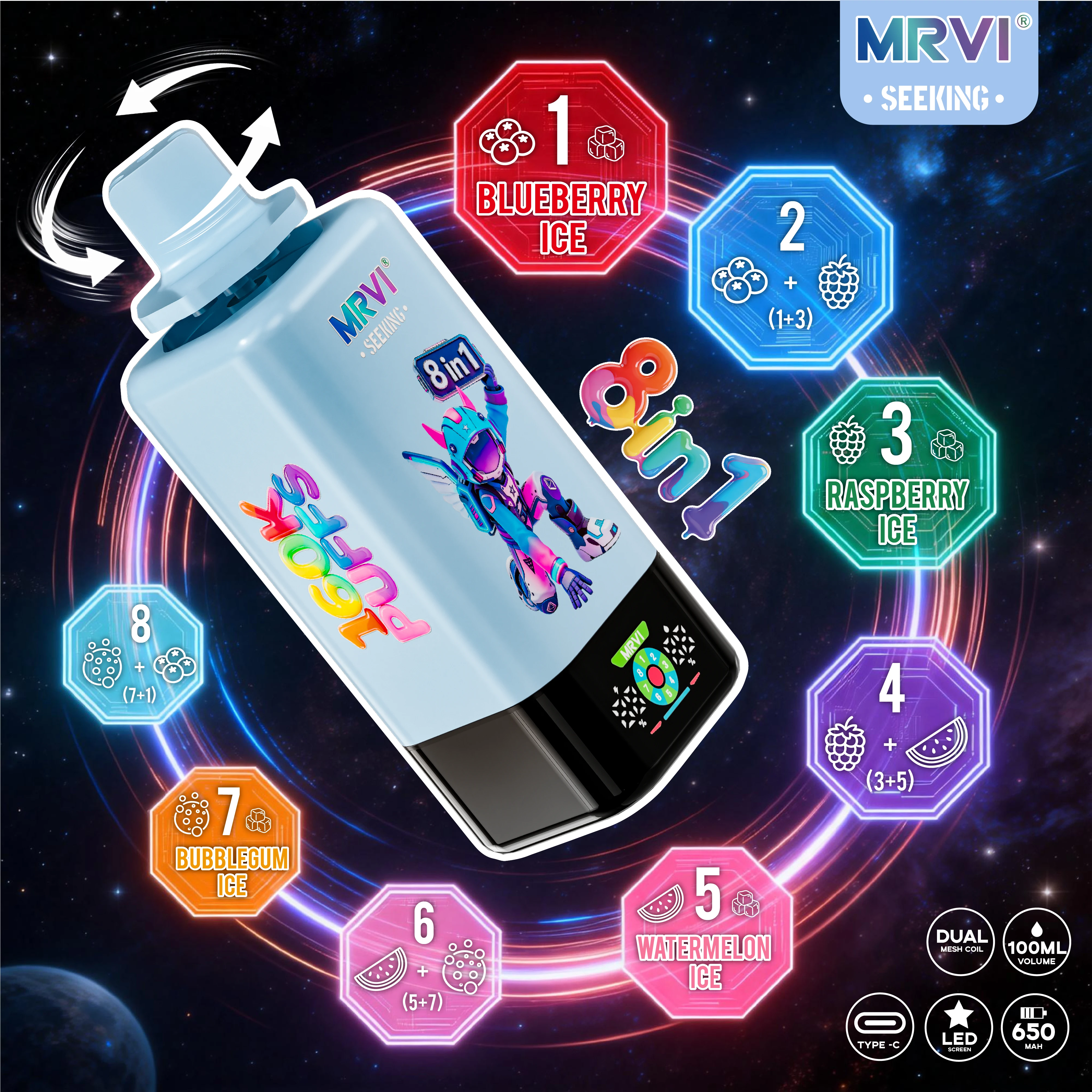 MRVI SEEKING 160000パフ 8-in-1 使い捨て電子タバコ 画像6