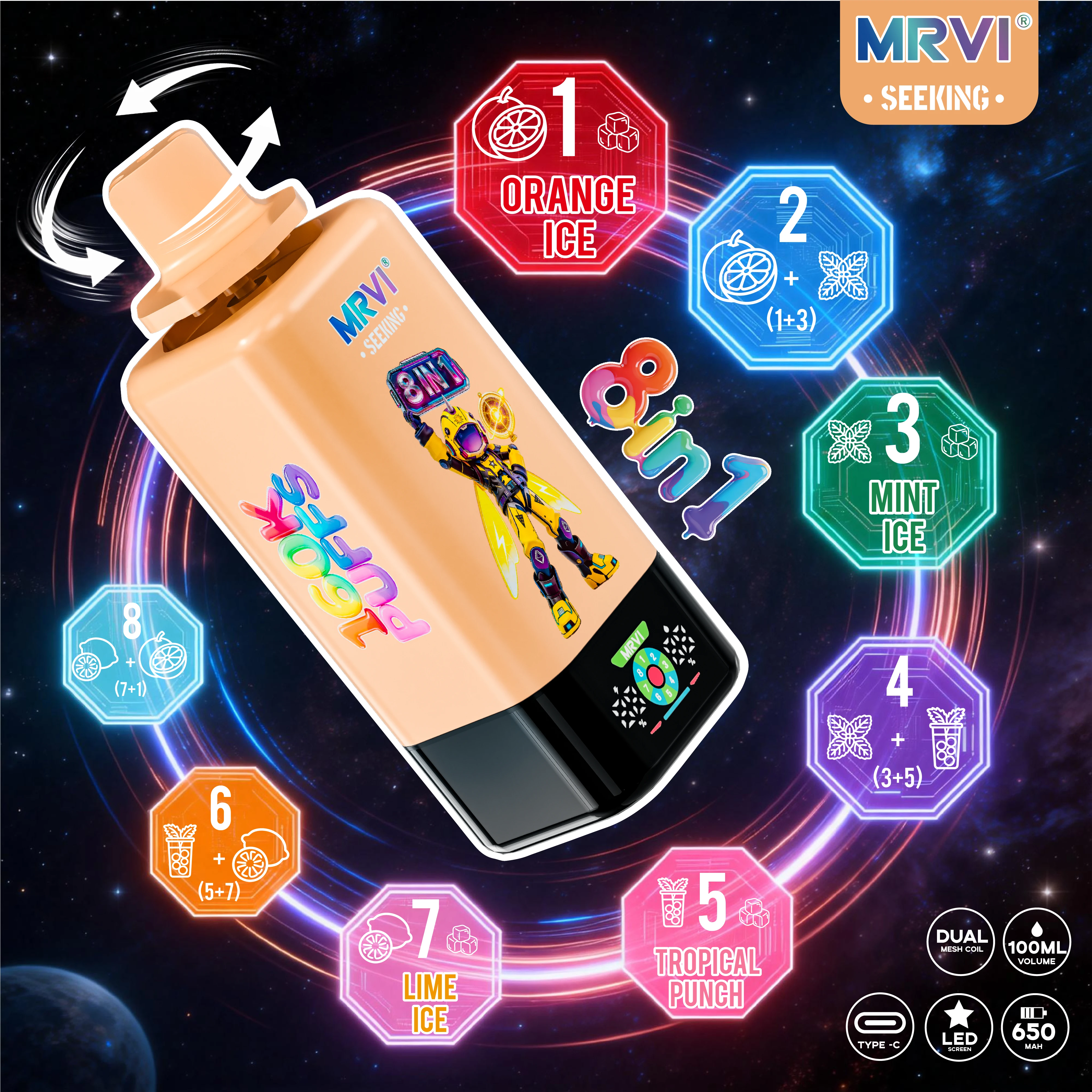 MRVI SEEKING 160000パフ 8-in-1 使い捨て電子タバコ 画像12