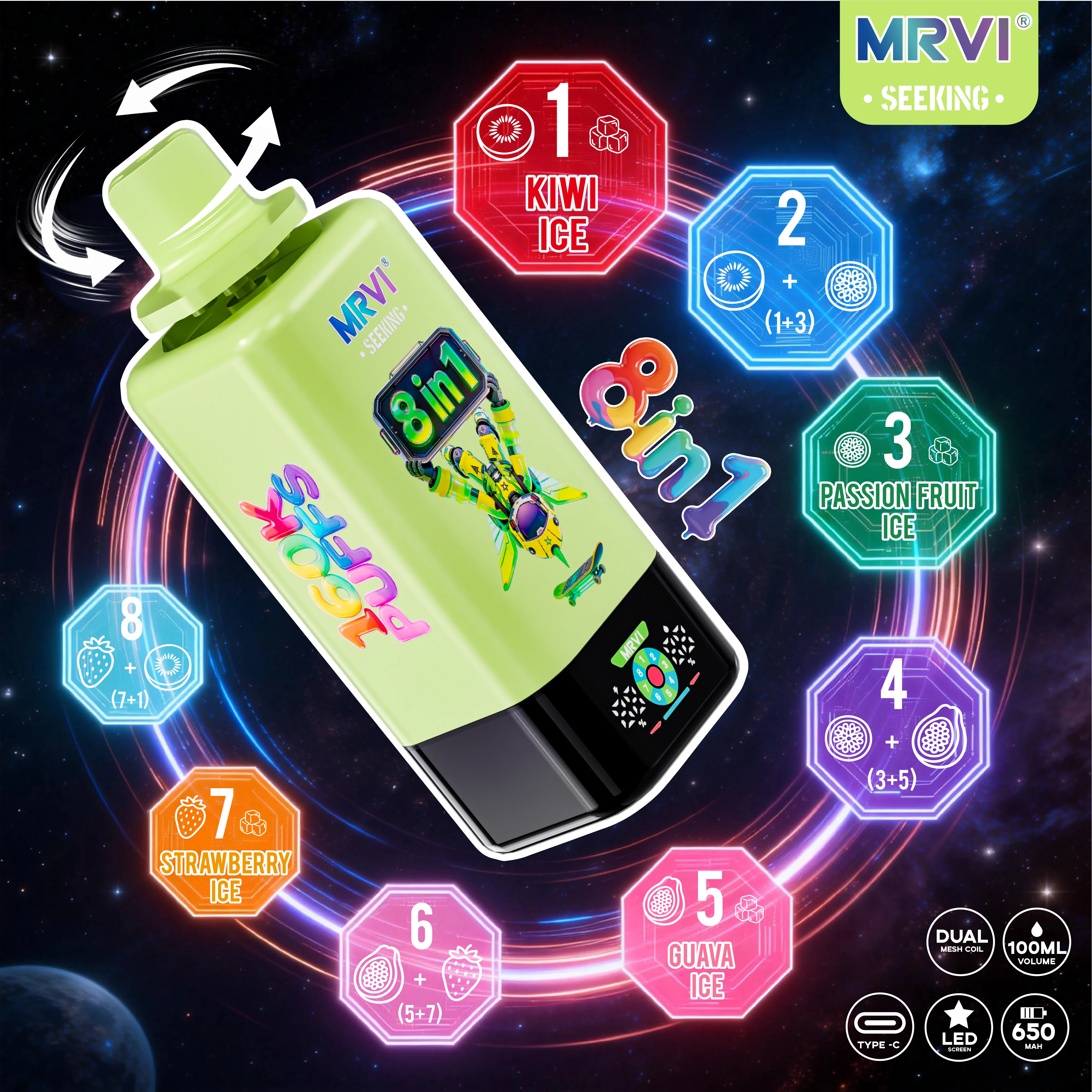 MRVI SEEKING 160000パフ 8-in-1 使い捨て電子タバコ 画像5