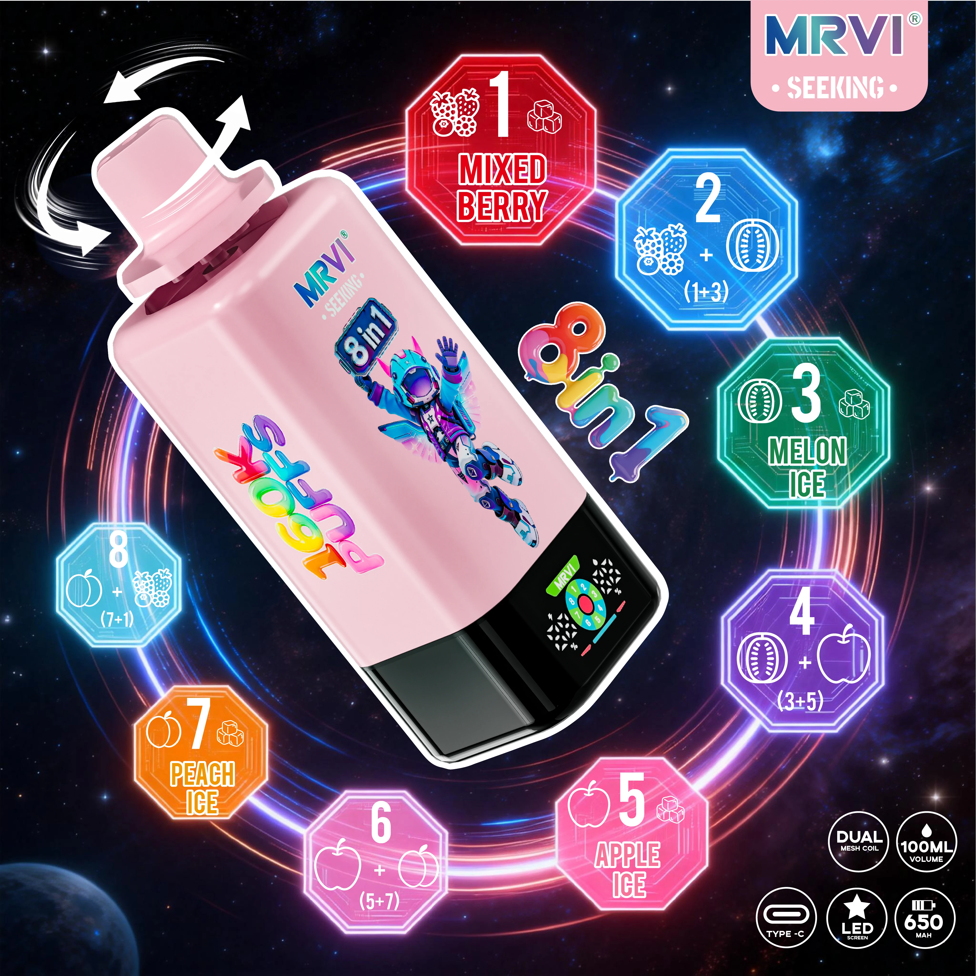 MRVI SEEKING 160000パフ 8-in-1 使い捨て電子タバコ 画像10