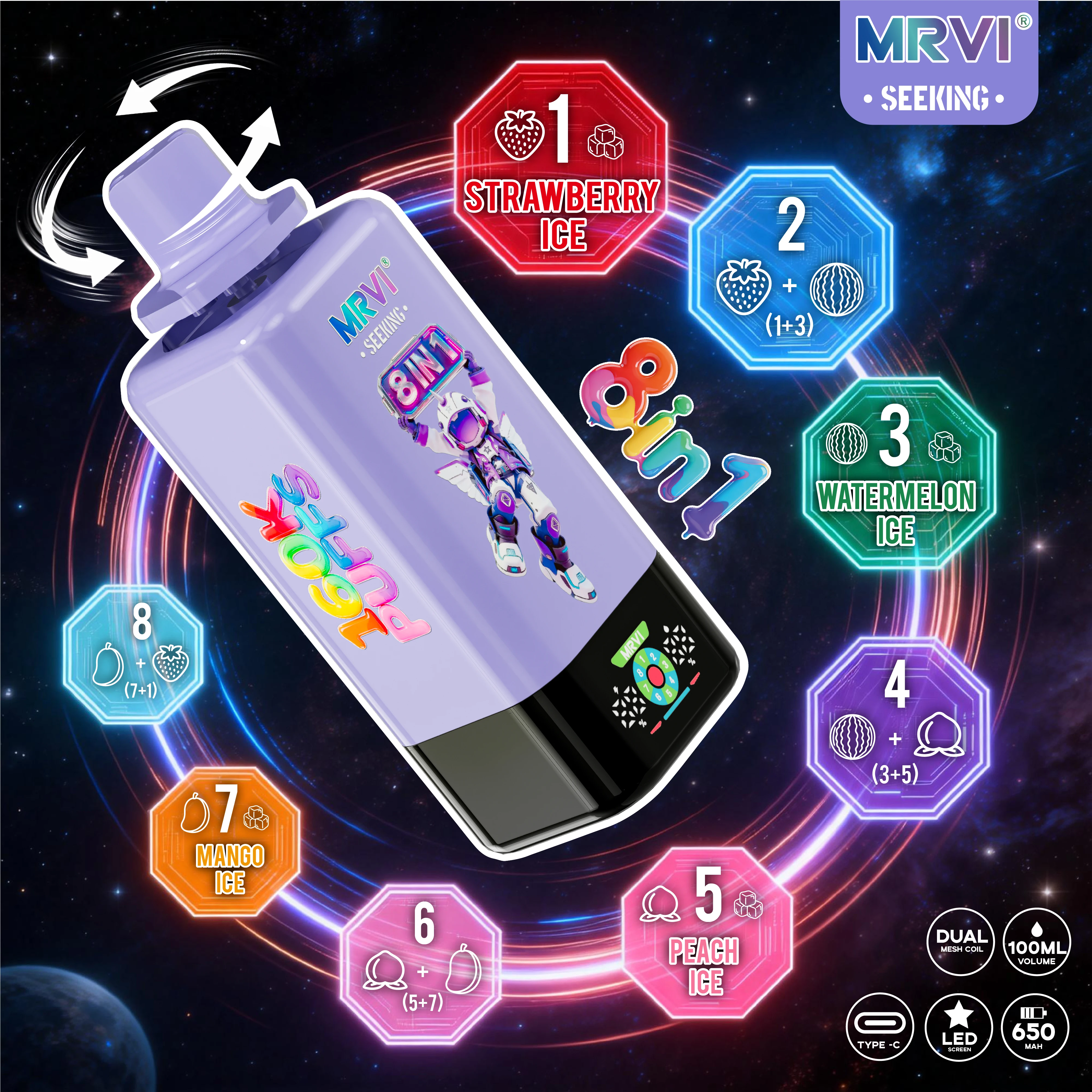 MRVI SEEKING 160000パフ 8-in-1 使い捨て電子タバコ 画像4