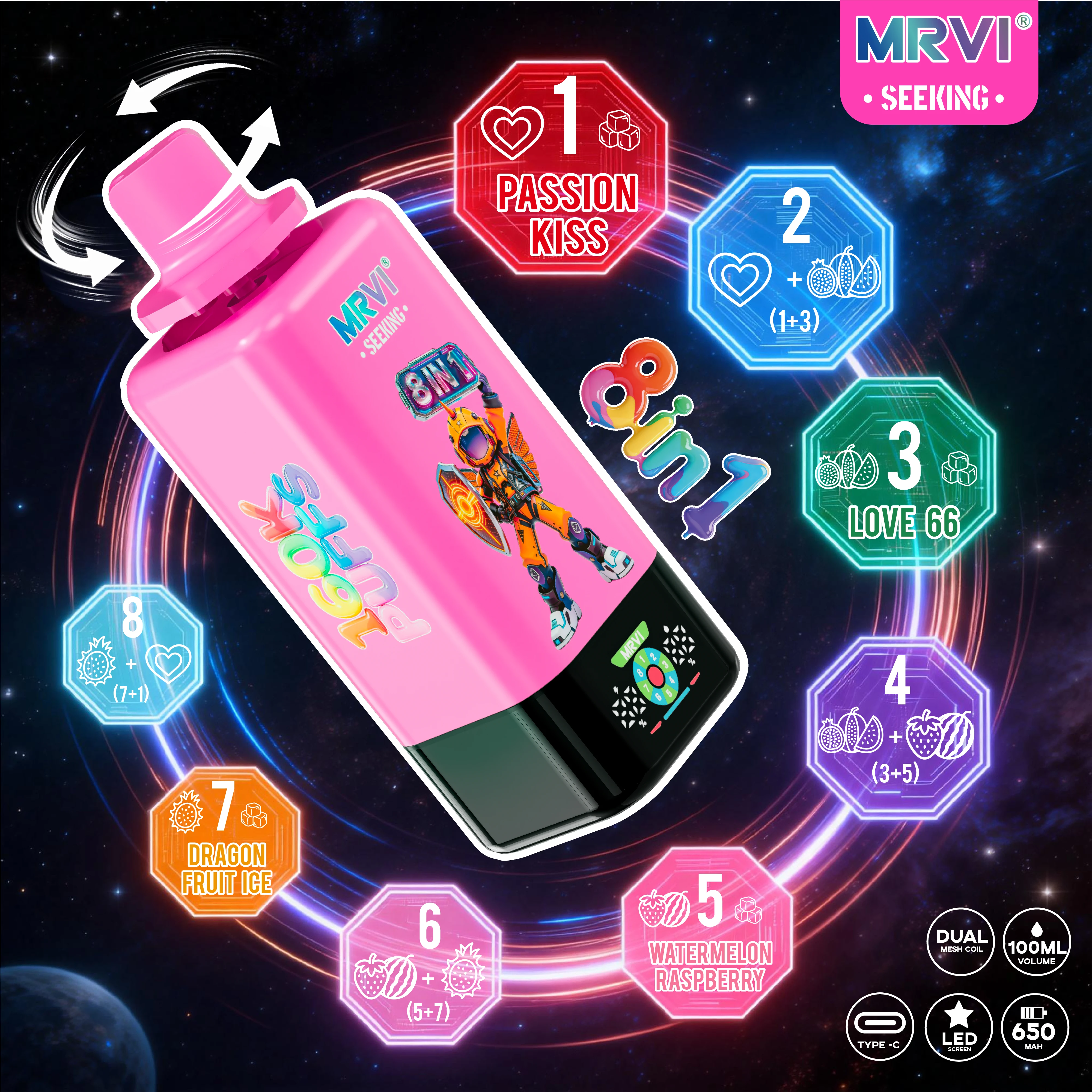 MRVI SEEKING 160000パフ 8-in-1 使い捨て電子タバコ 画像11
