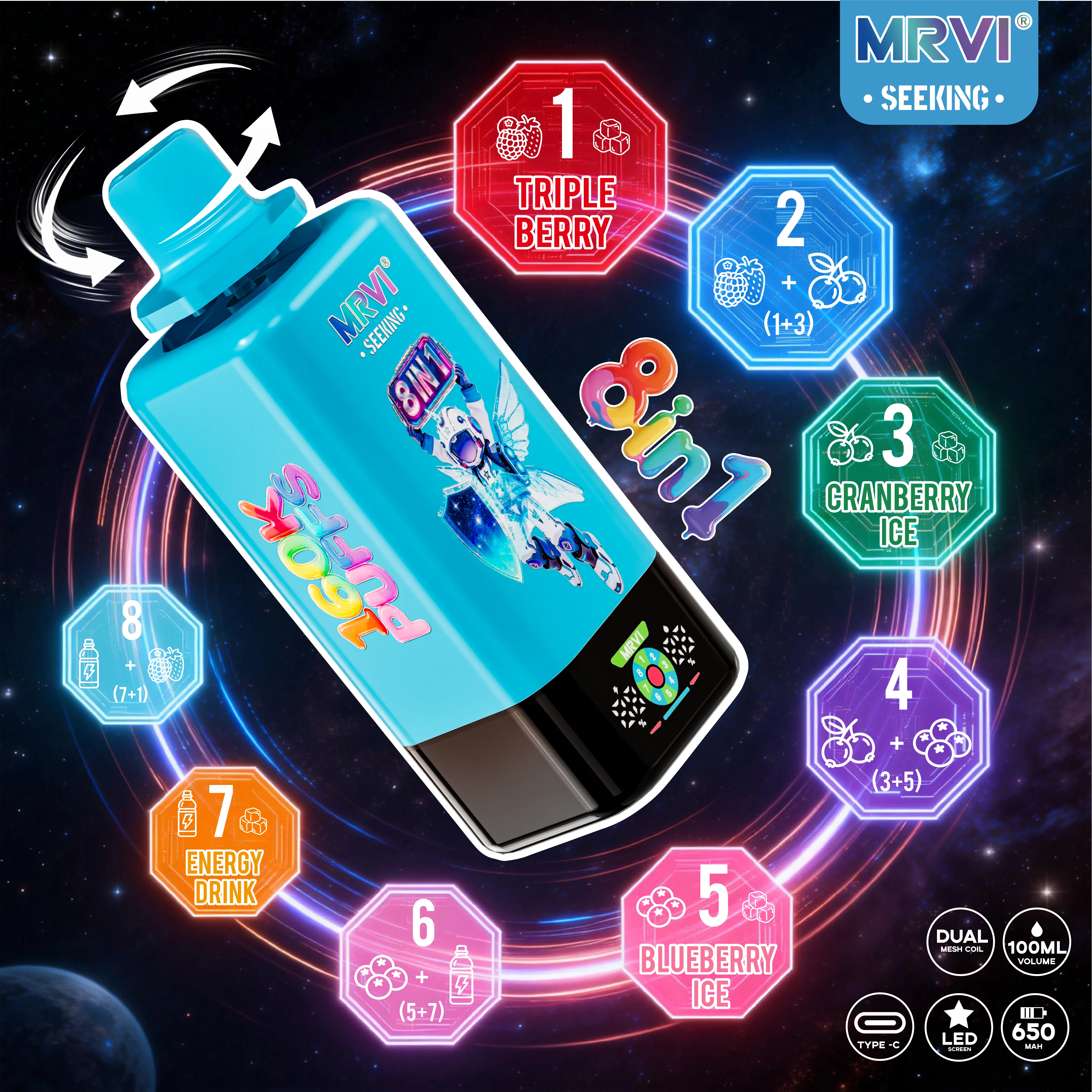 MRVI SEEKING 160000パフ 8-in-1 使い捨て電子タバコ 画像9