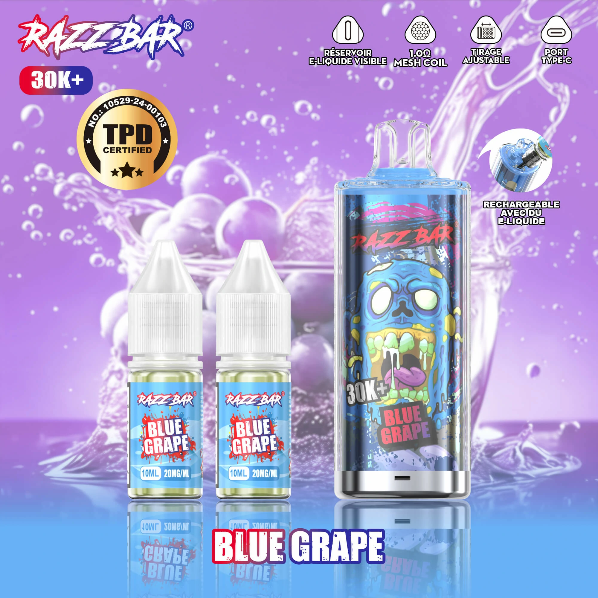 Razz Bar 30000パフ 使い捨て電子タバコ 画像2