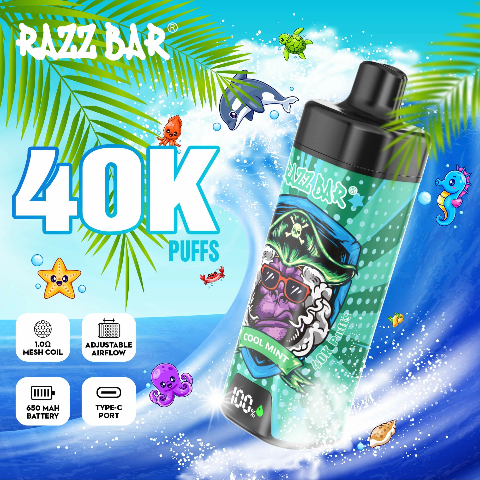 RAZZ Bar Smart Screen 40000パフ 使い捨て電子タバコ 画像6