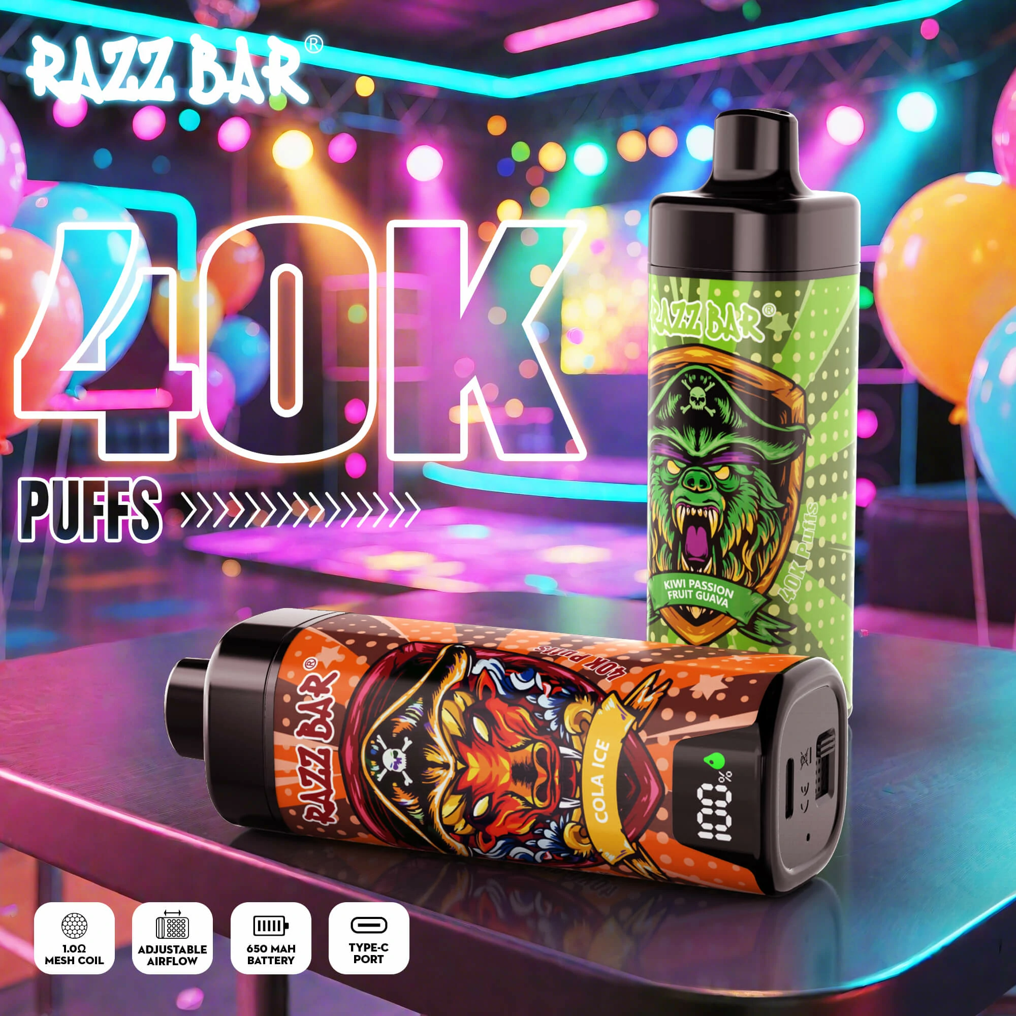 RAZZ Bar Smart Screen 40000パフ 使い捨て電子タバコ 画像5
