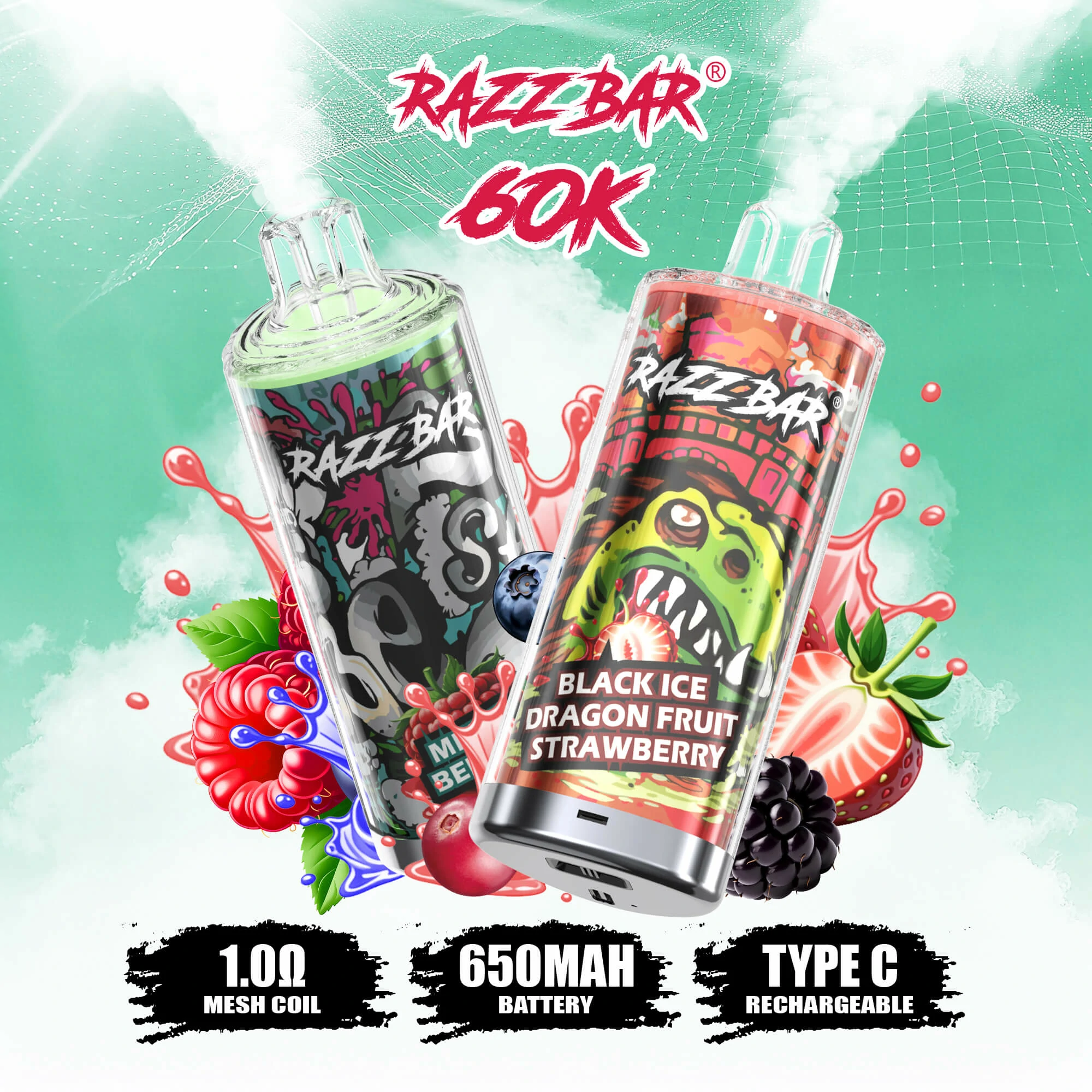 Razz Bar 60000パフ 使い捨て電子タバコ 画像2