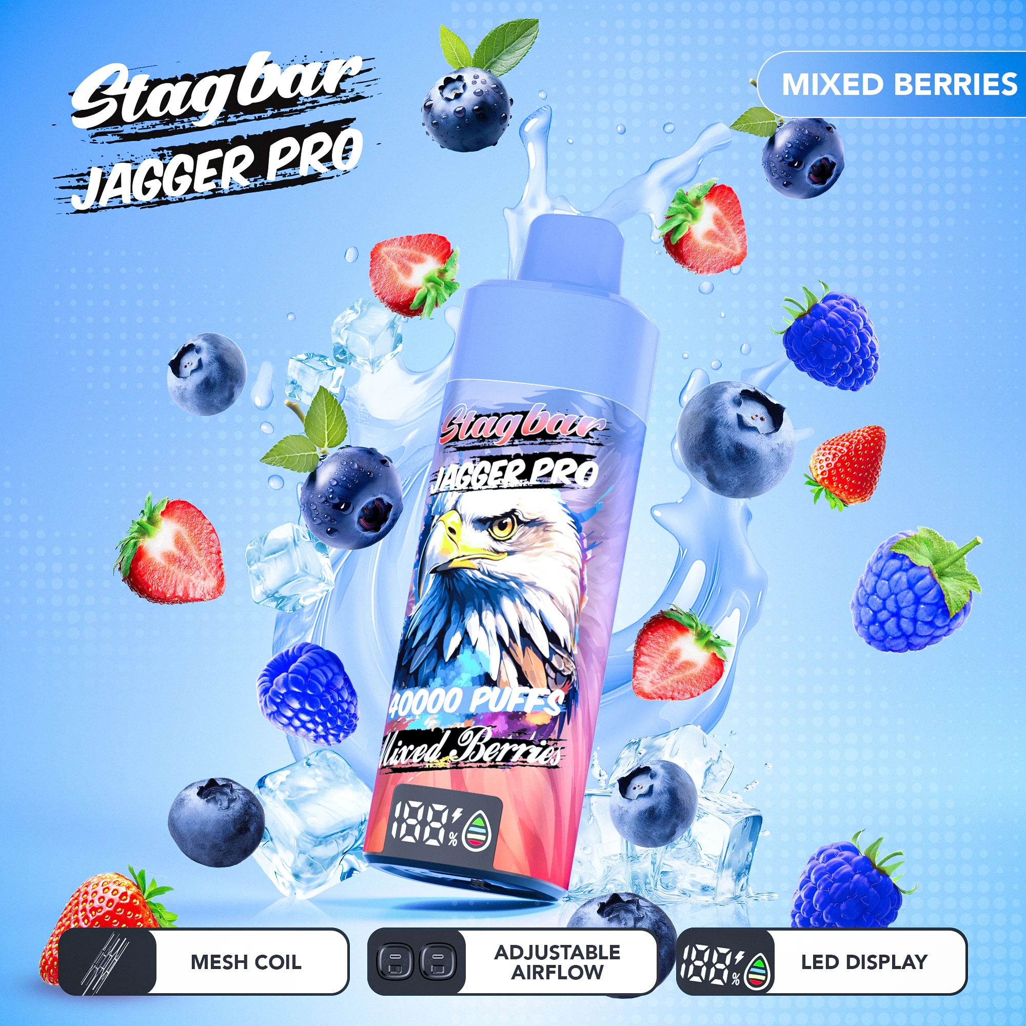 Stag Bar Jagger Pro 40000パフ 使い捨て電子タバコ 画像5