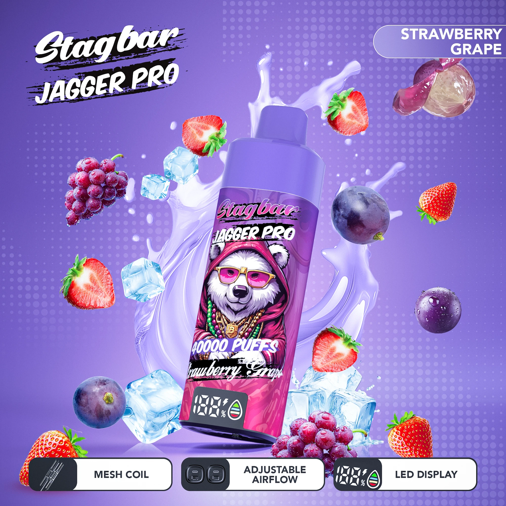 Stag Bar Jagger Pro 40000パフ 使い捨て電子タバコ 画像9