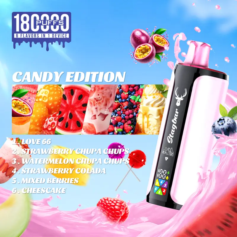 Stag Bar 180000パフ 6-in-1 使い捨て電子タバコ 画像7