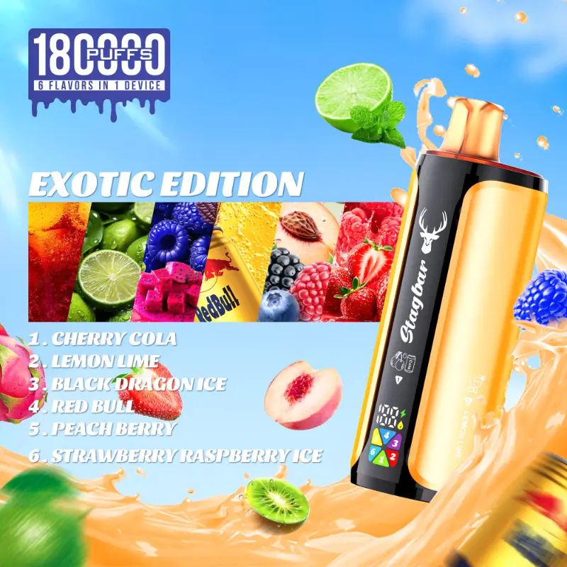 Stag Bar 180000パフ 6-in-1 使い捨て電子タバコ 画像4