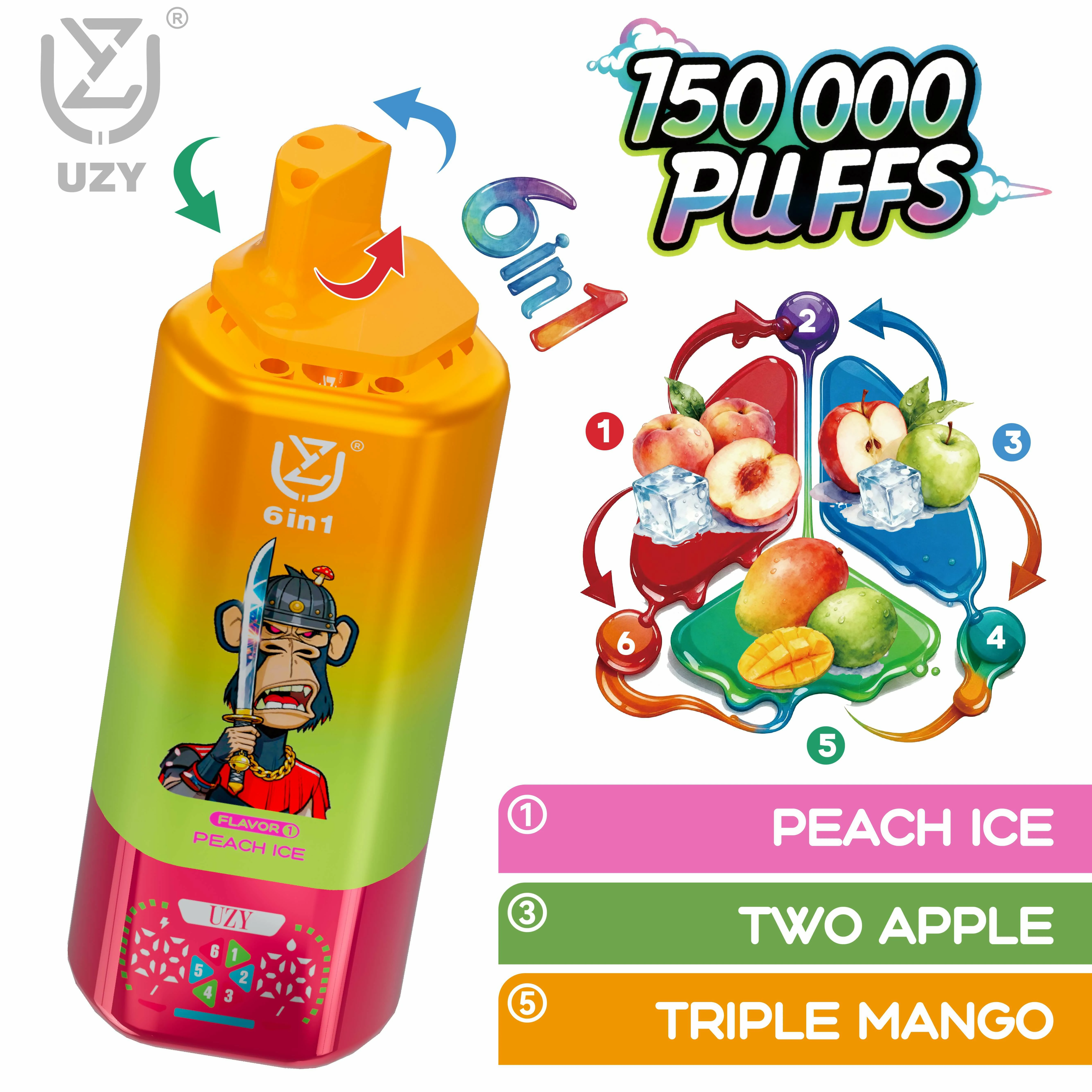 UZY 150000パフ 6-in-1 使い捨て電子タバコ 画像6