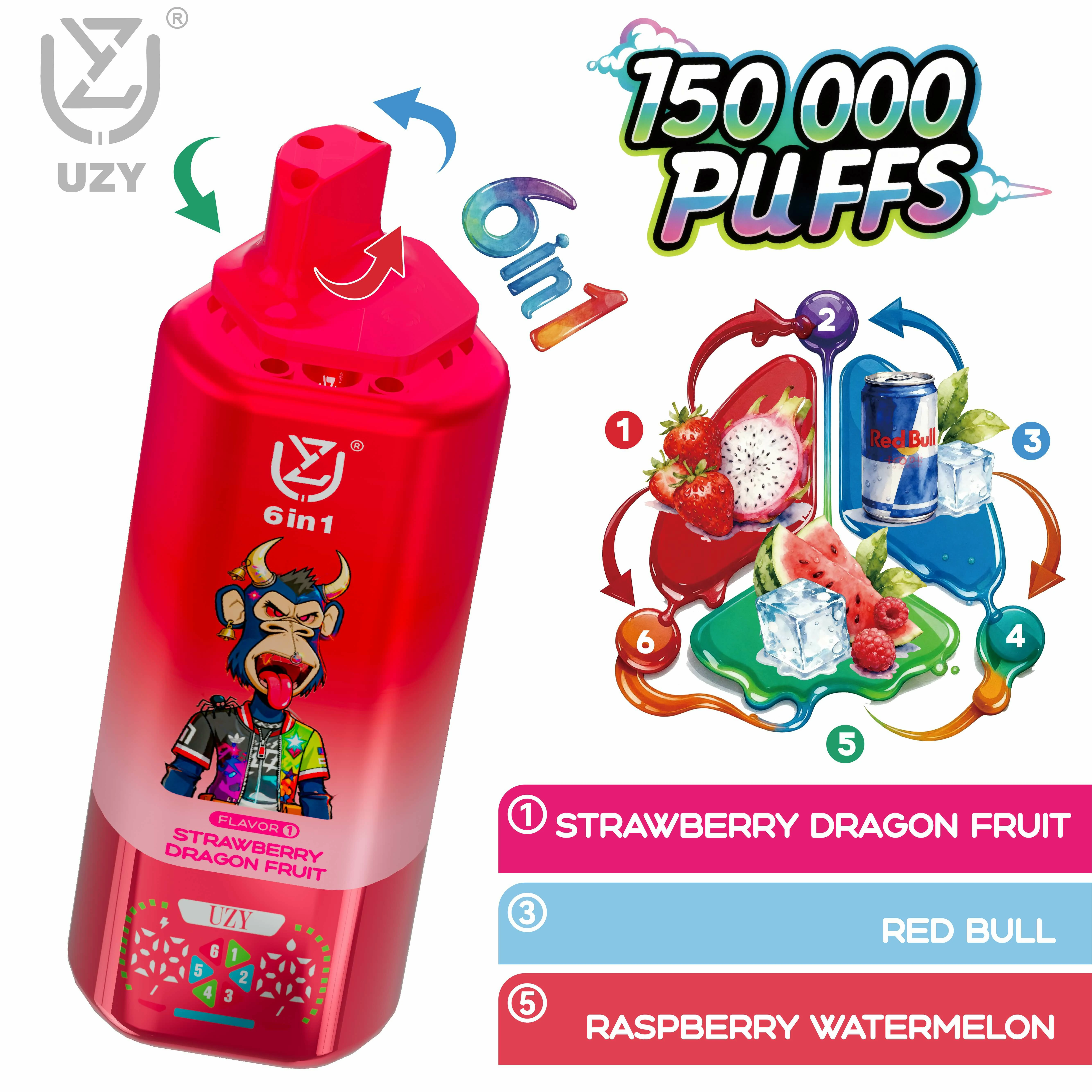 UZY 150000パフ 6-in-1 使い捨て電子タバコ 画像9