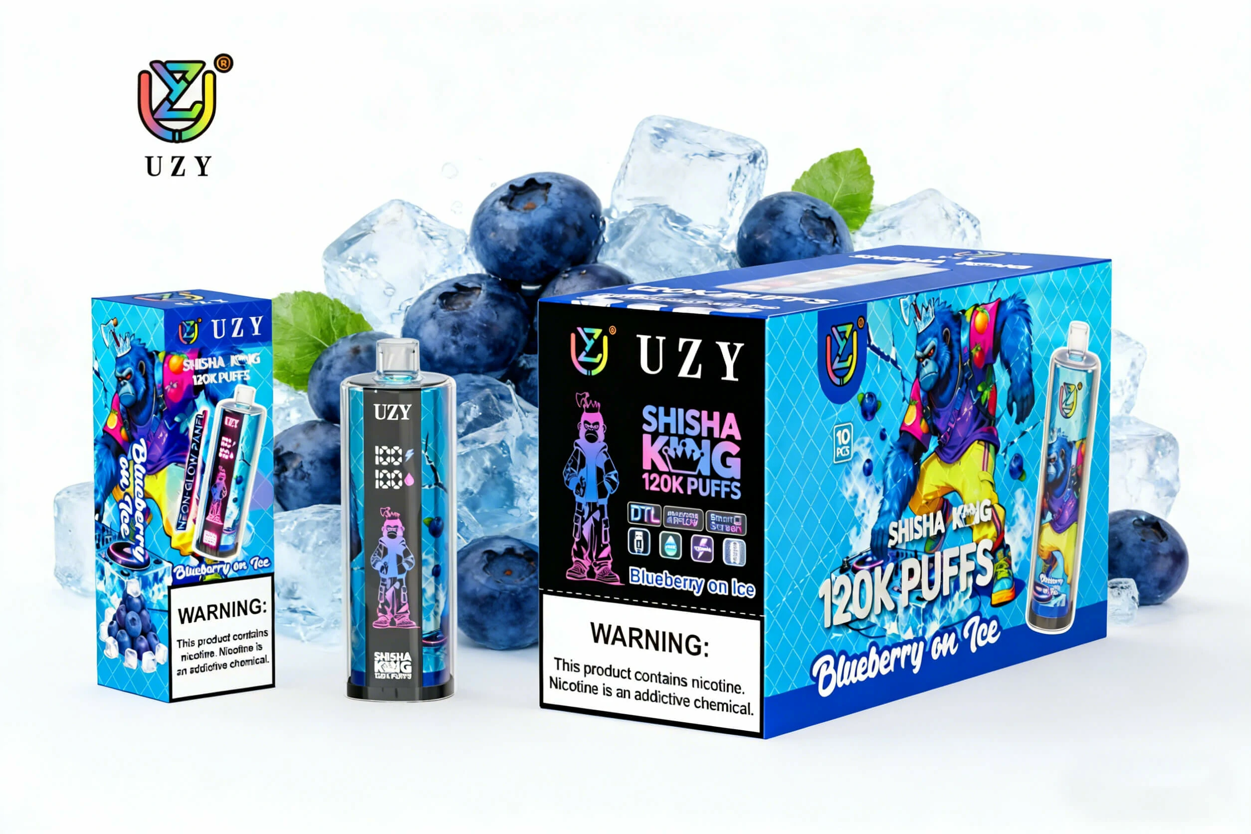 UZY Shisha HOOKAH KING 120000パフ 使い捨て電子タバコ
