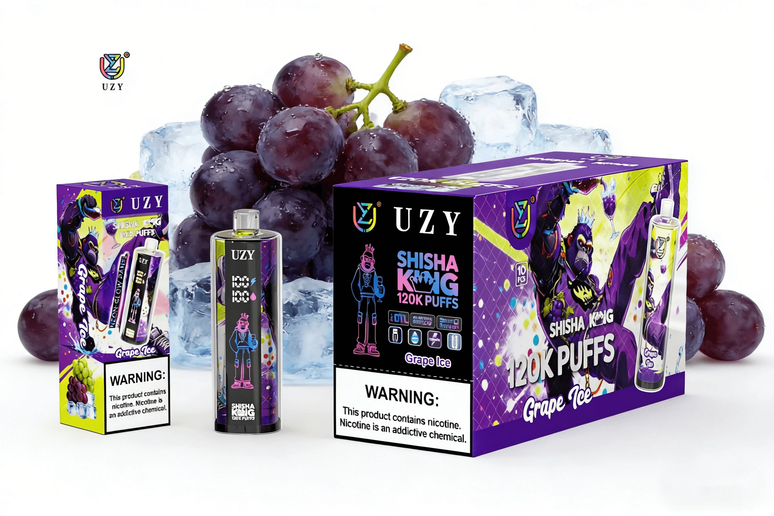 UZY Shisha HOOKAH KING 120000パフ 使い捨て電子タバコ 画像3