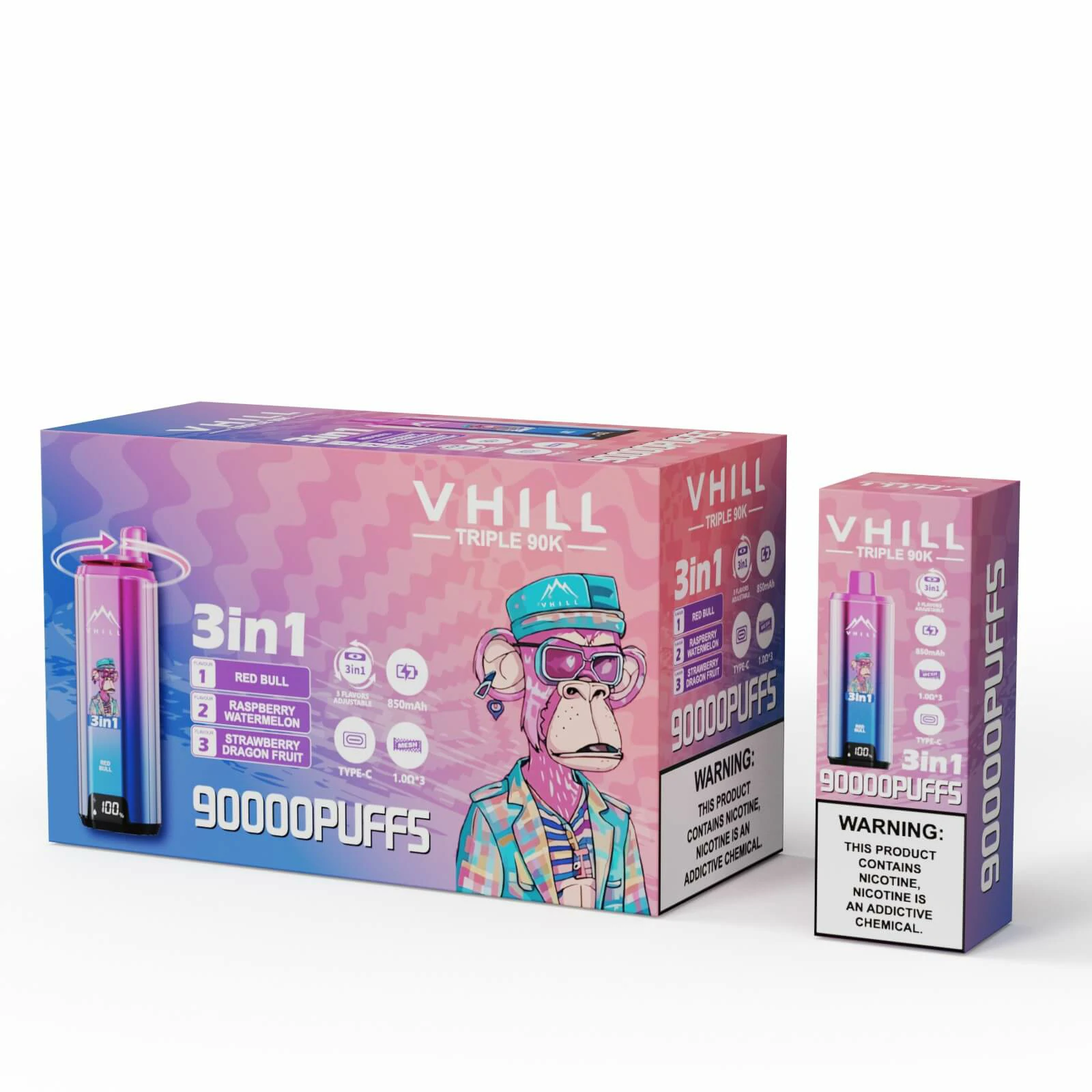VHILL TRIPLE 90000パフ 3-in-1 使い捨て電子タバコ 画像4