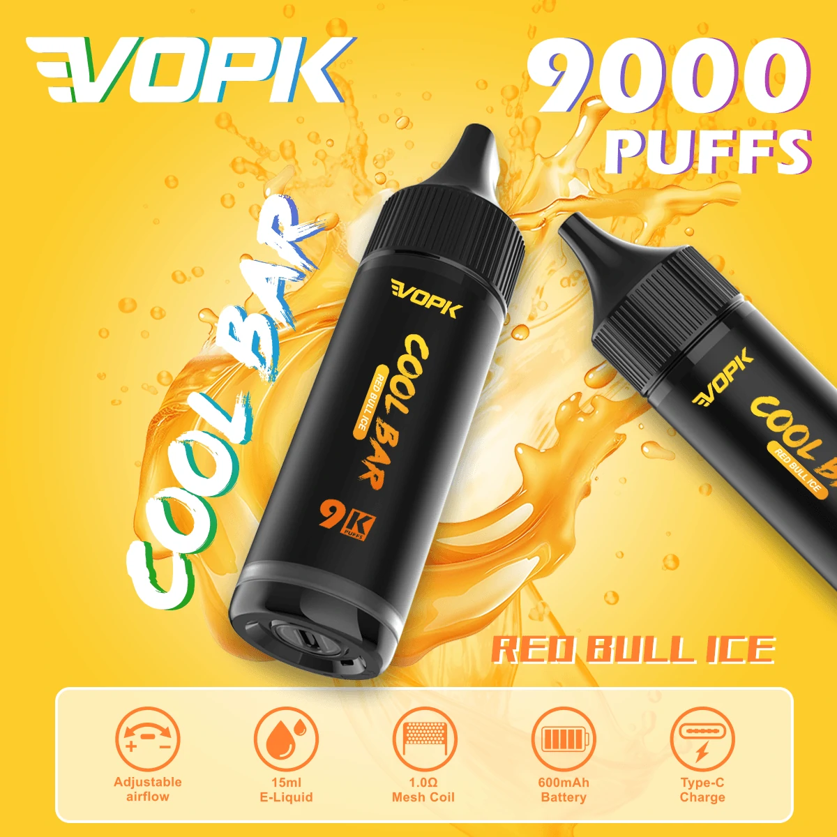 VOPK COOL Bar 9000パフ 使い捨て電子タバコ