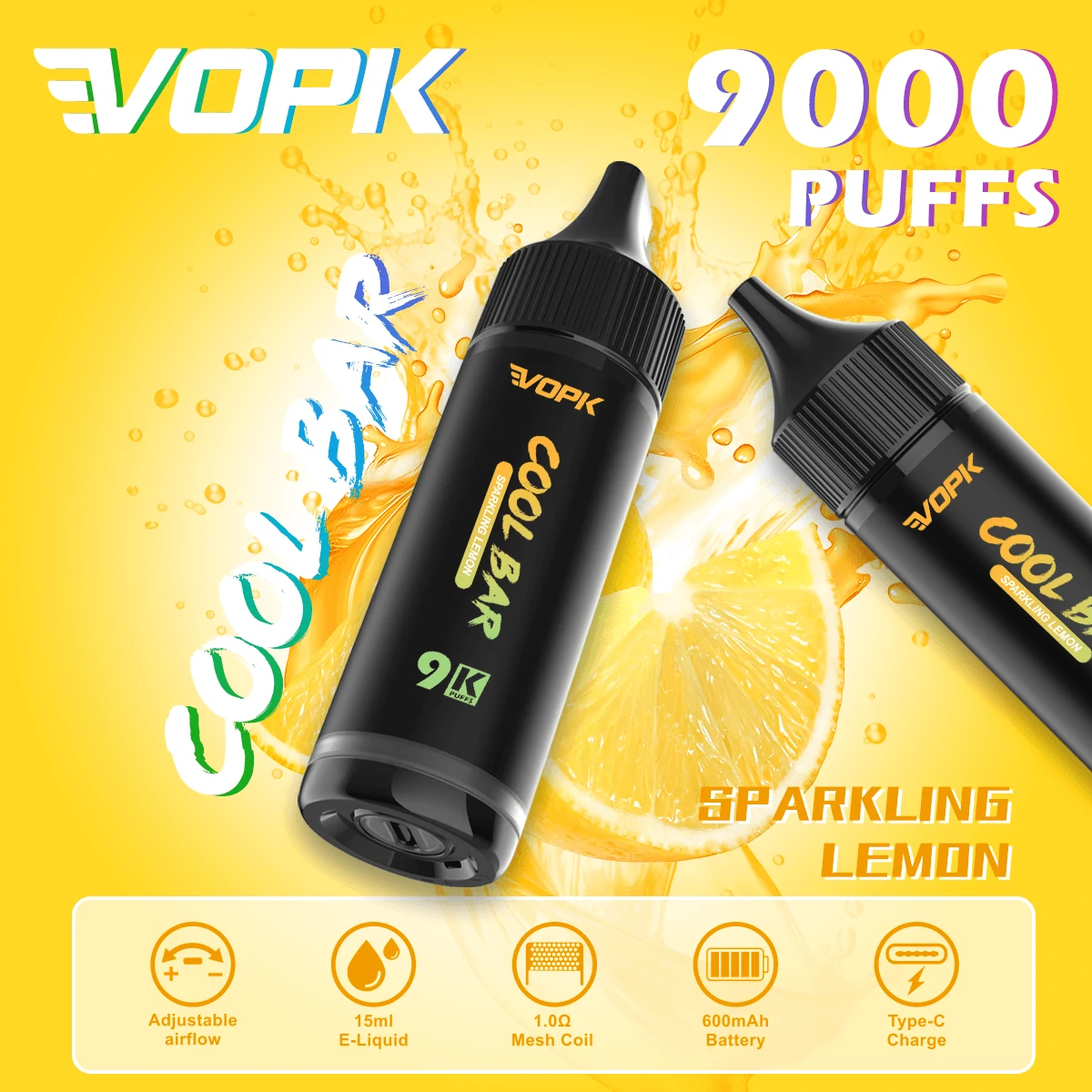 VOPK COOL Bar 9000パフ 使い捨て電子タバコ 画像4