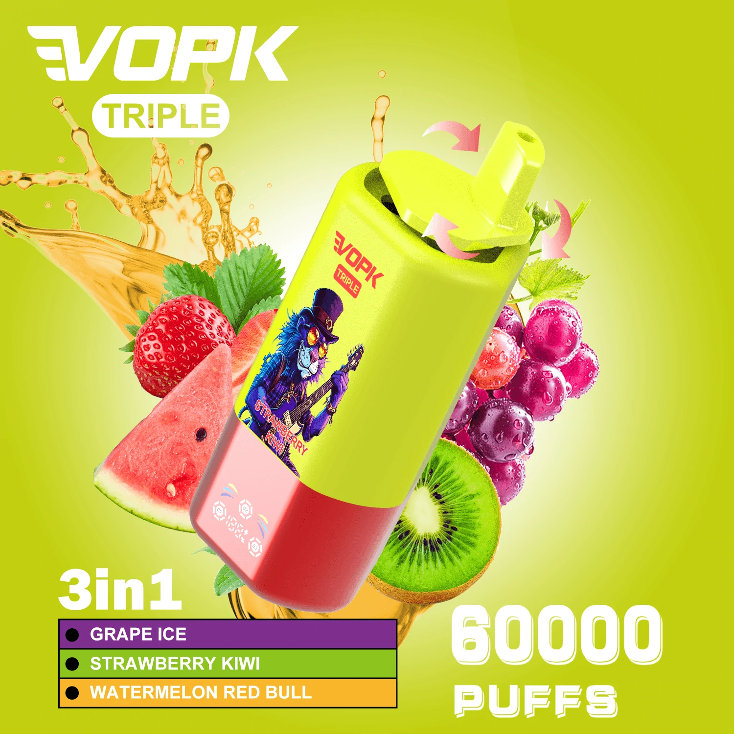VOPK 60000パフ 3-in-1 使い捨て電子タバコ 画像2