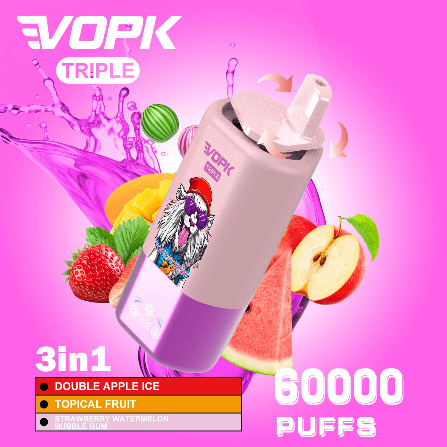 VOPK 60000パフ 3-in-1 使い捨て電子タバコ