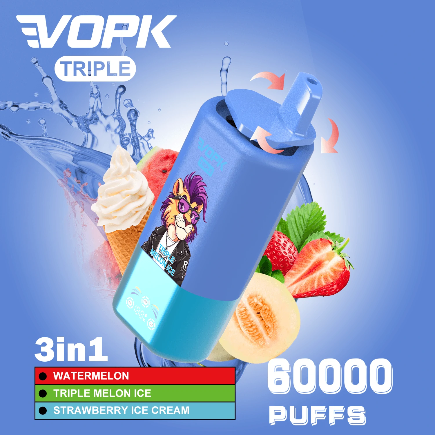 VOPK 60000パフ 3-in-1 使い捨て電子タバコ 画像7
