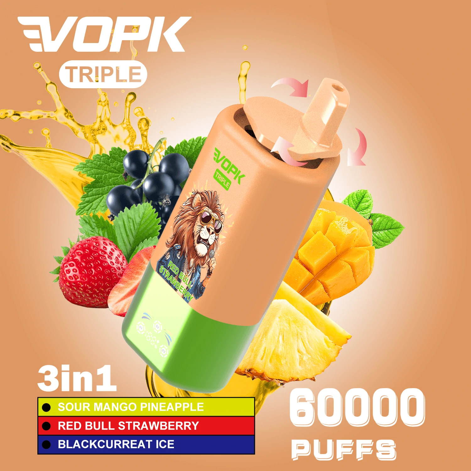 VOPK 60000パフ 3-in-1 使い捨て電子タバコ 画像5