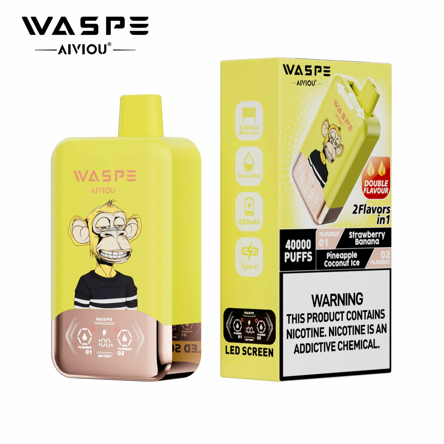 WASPE AIVIOU 40000パフ 2-in-1 使い捨て電子タバコ 画像7