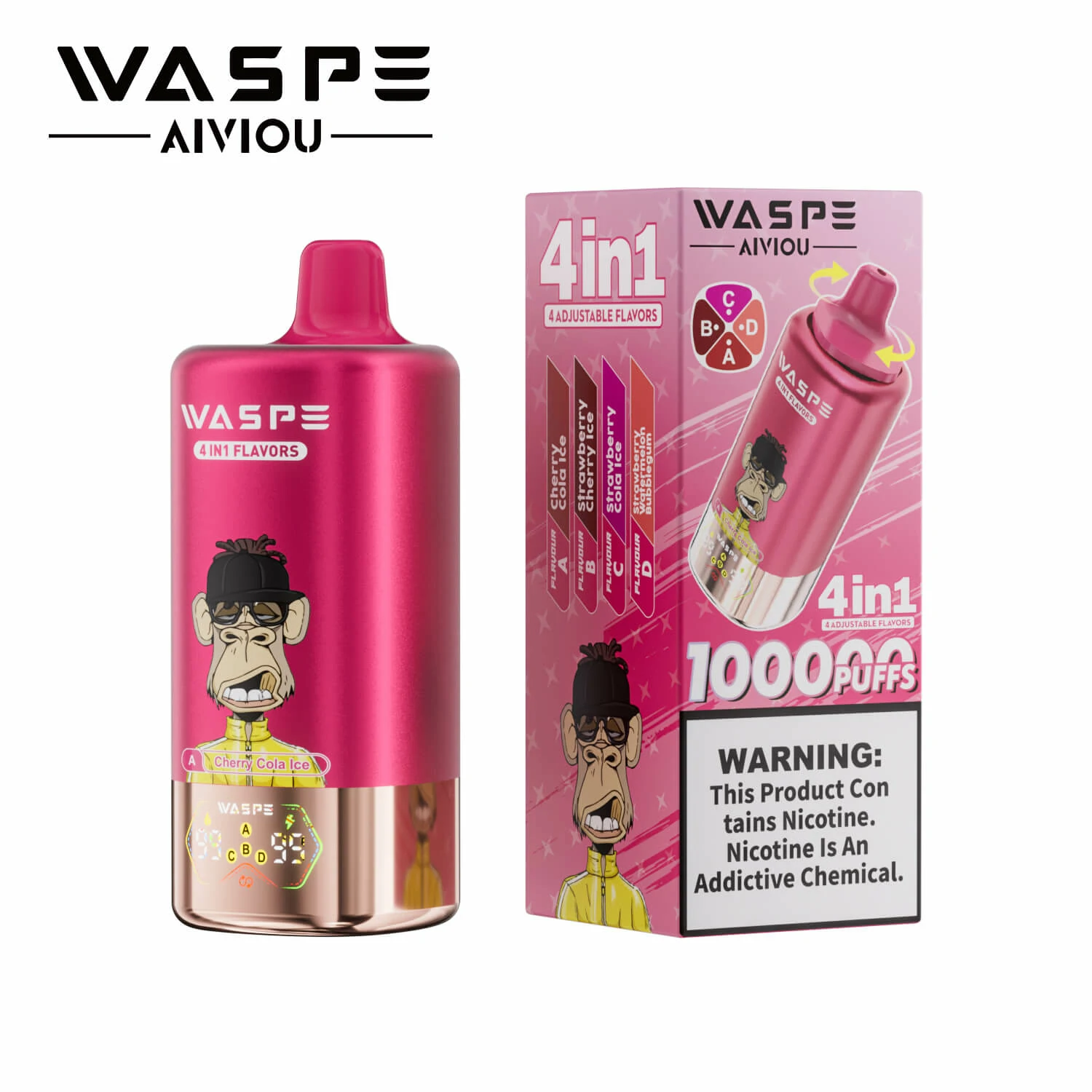 WASPE AIVIOU 100000パフ 4-in-1 使い捨て電子タバコ 画像7