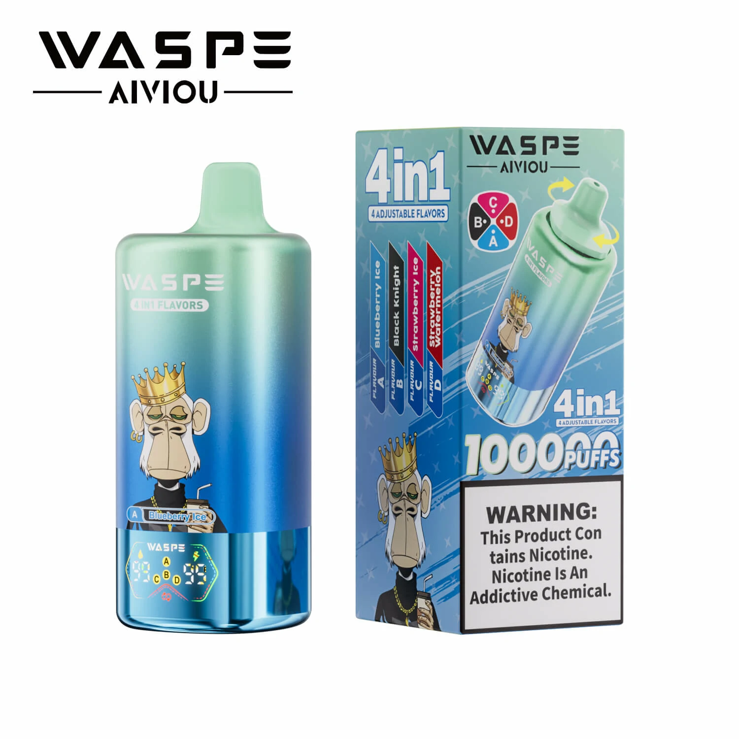 WASPE AIVIOU 100000パフ 4-in-1 使い捨て電子タバコ 画像6