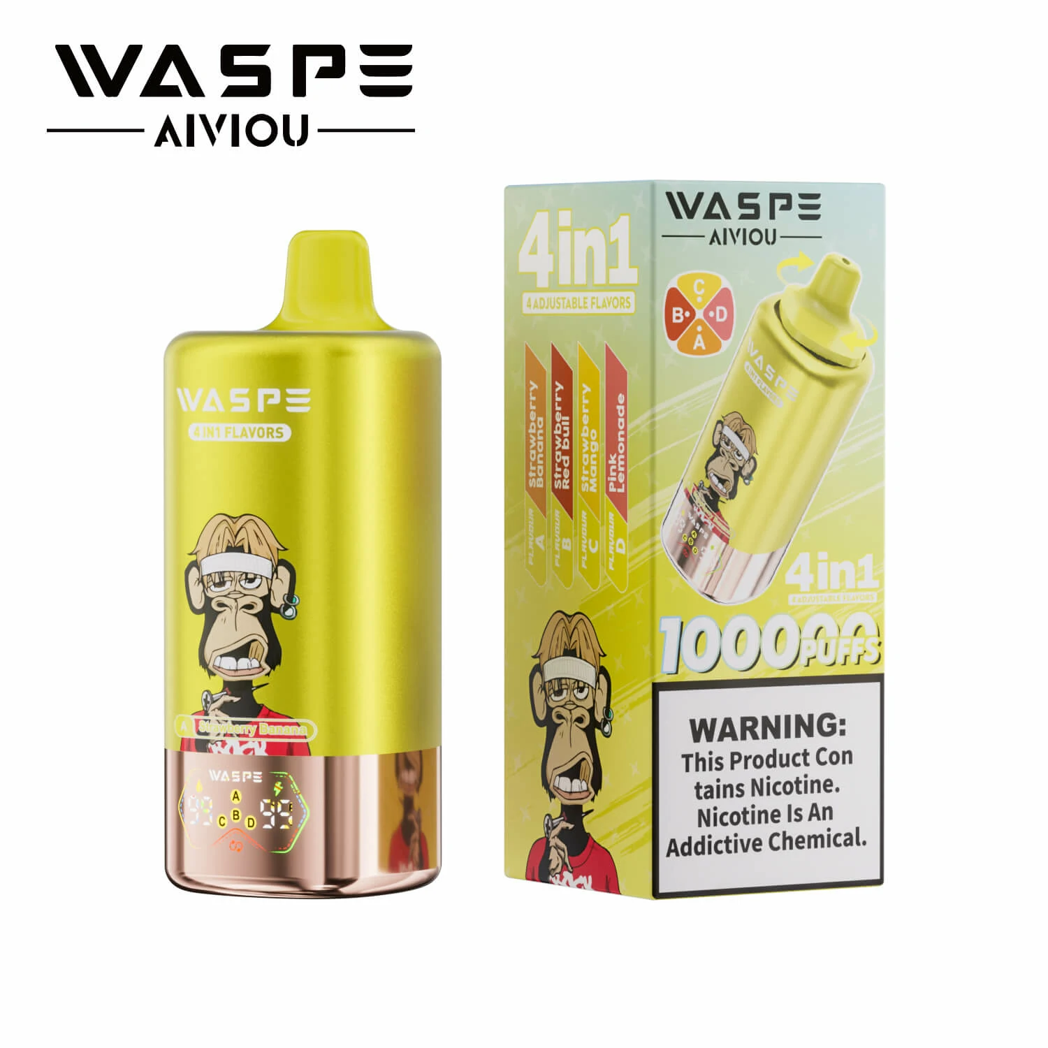 WASPE AIVIOU 100000パフ 4-in-1 使い捨て電子タバコ 画像5